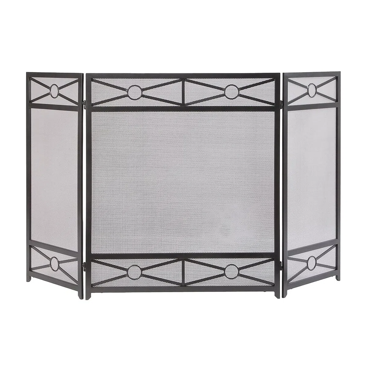 Schermo per Camino Interno Fire Guard a 3 Pannelli in Ferro battuto, Grande Schermo, Copertura in Rete Metallica Decorativa per Esterni, Recinzione Solida per Camino, per Bambini o Animali Domestici,
