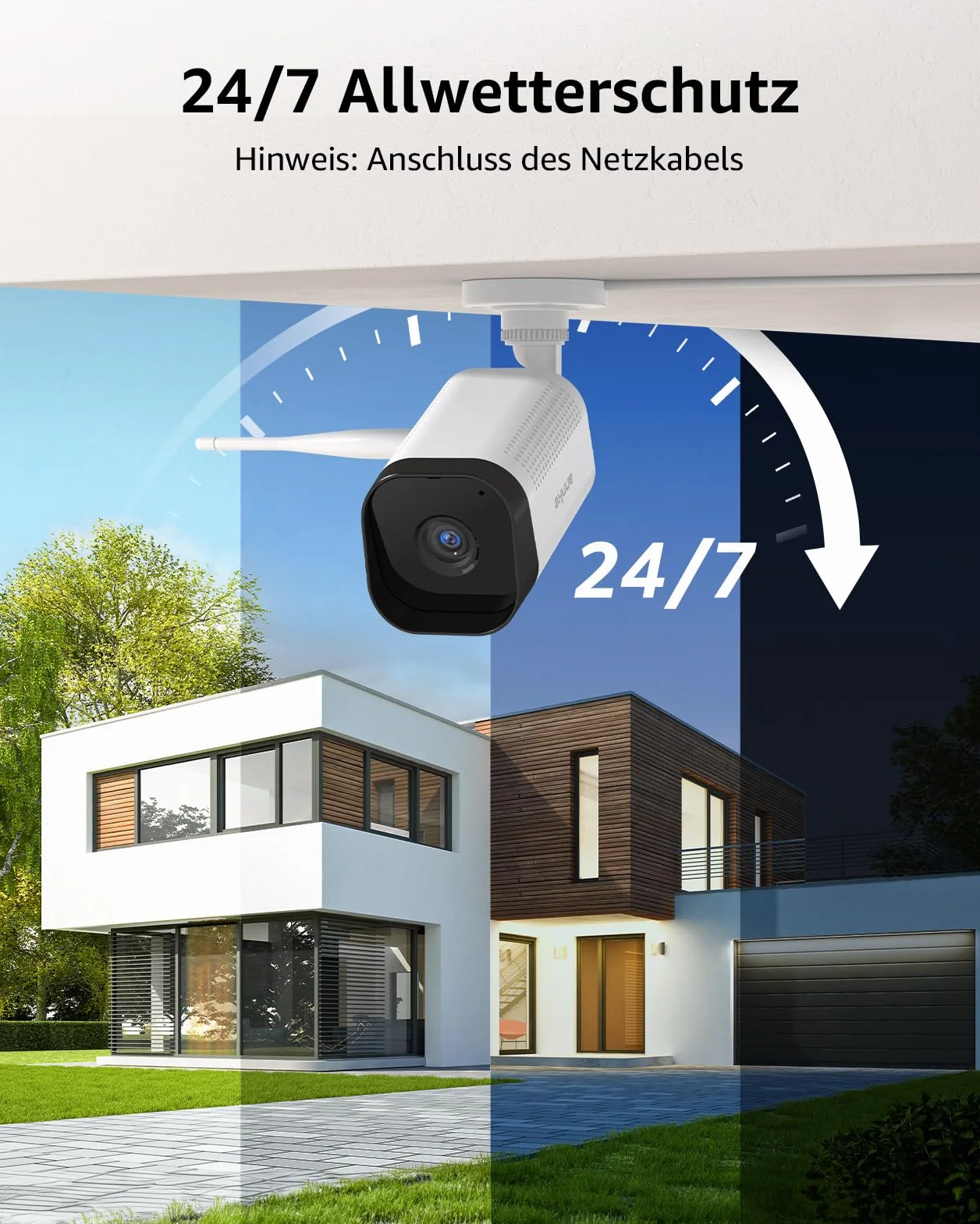 ANNKE Set di telecamere di sorveglianza WLAN da 3 MP per esterni, 8 CH 5 MP, NVR con 8 telecamere WiFi 3 MP, con disco rigido da 1 TB, supporta la registrazione audio, IP66, resistente alle