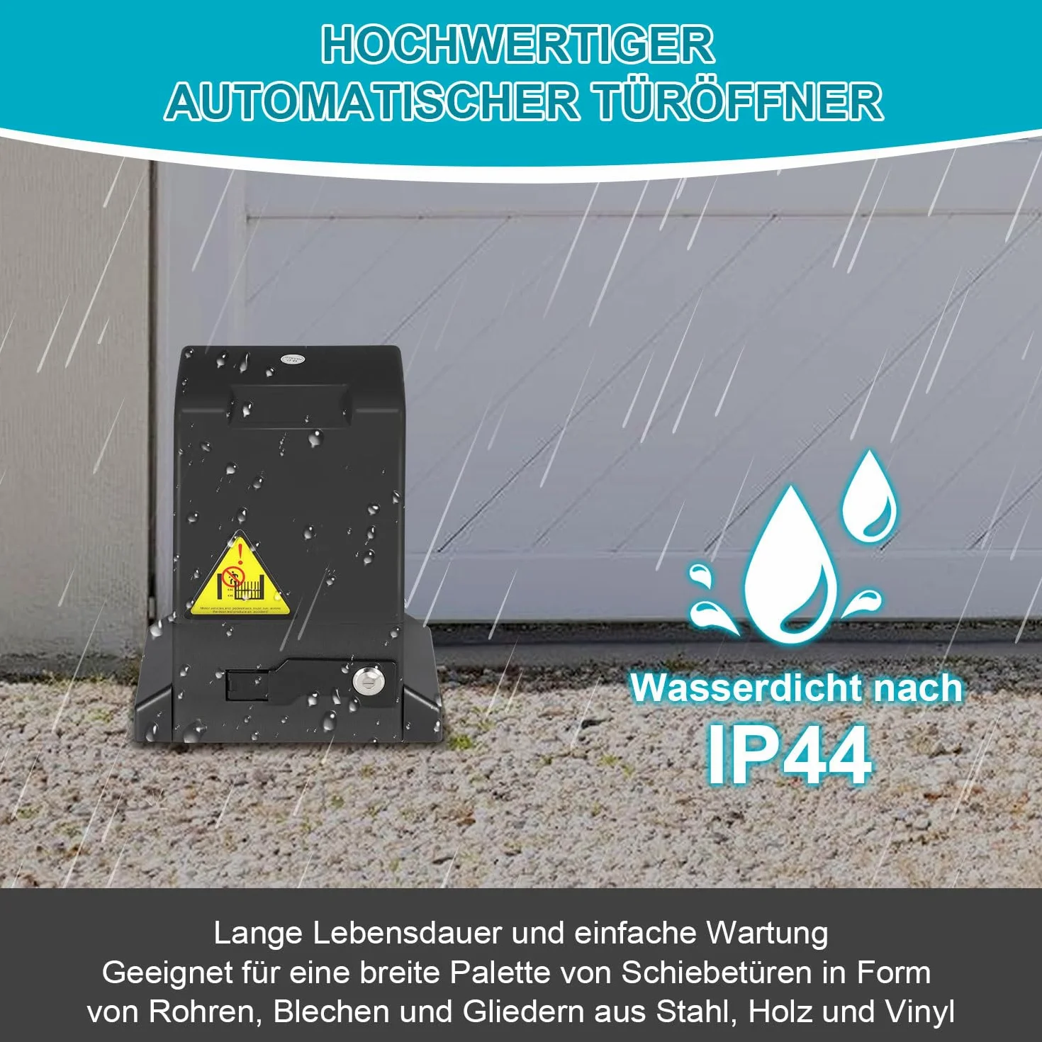 Sonnewelt Azionamento scorrevole da 370 W, set apriporta da garage con 2 telecomandi, lunghezza cancello 12 m, 8 cremagliera in acciaio, apriporta fino a 800 kg, automatico per hotel, fabbrica