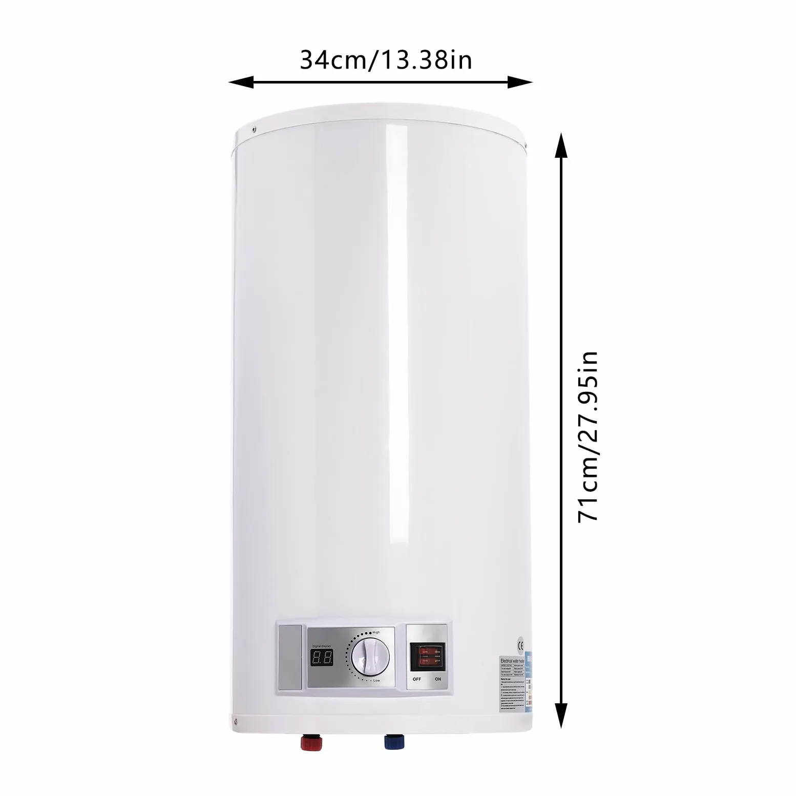 Caldaia elettrica per acqua calda, scaldabagno elettrico, scaldabagno, kit per il bagno, montaggio a parete, anticalc smaltato, serbatoio per acqua calda, 220 V (50 L)