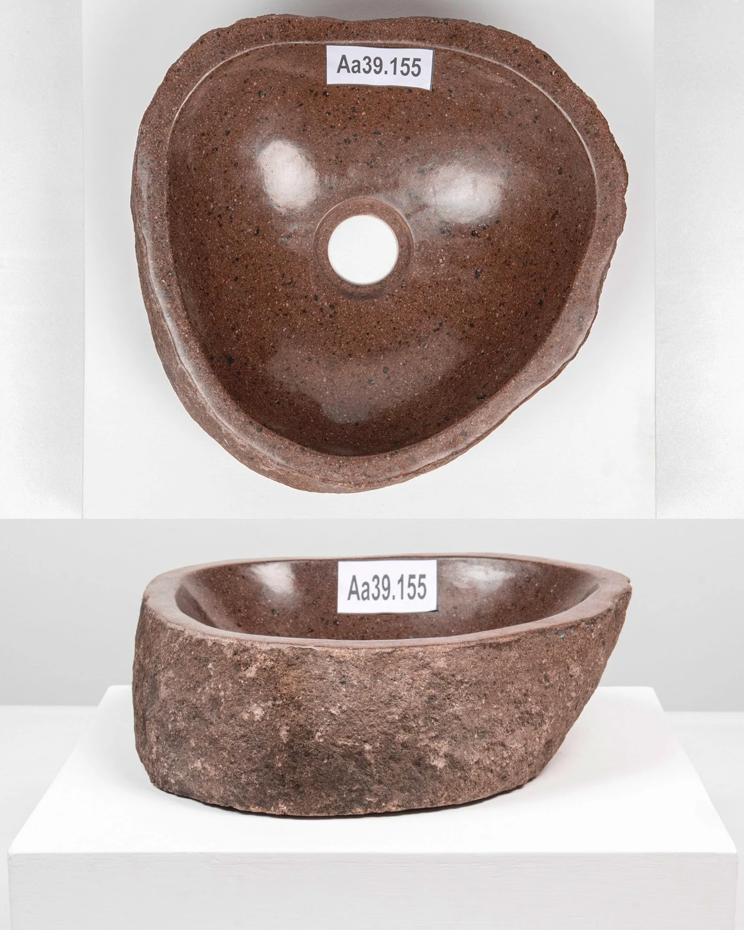 30 cm Lavabo in pietra naturale ovale grigio per bagno, WC degli ospiti, lavabo in pietra di fiume, lavabo da appoggio in pietra di fiume