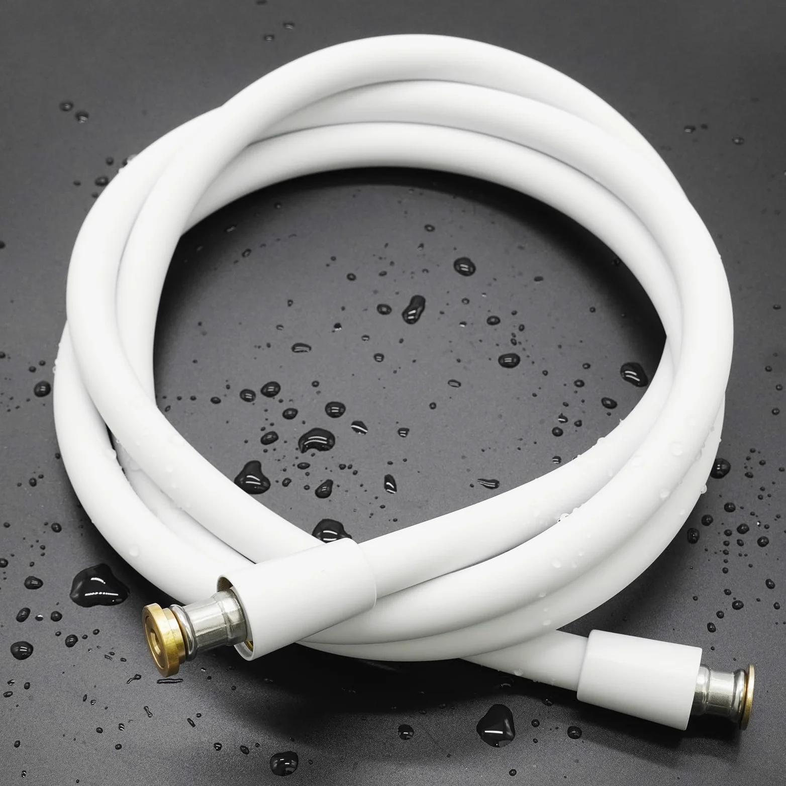 Tubo Doccia 2 Metri, Tubo Flessibile Doccia in Silicone Ultra Morbido, Tubo Doccia da Anti Torsione, Anti Esplosione, G1/2 Pollici, Bianco