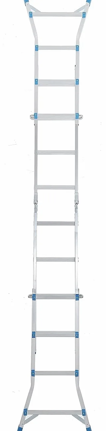Scala telescopica in alluminio 3.98 MT Leggera 4x4 Multiuso Multifunzione Pieghevole a Libretto