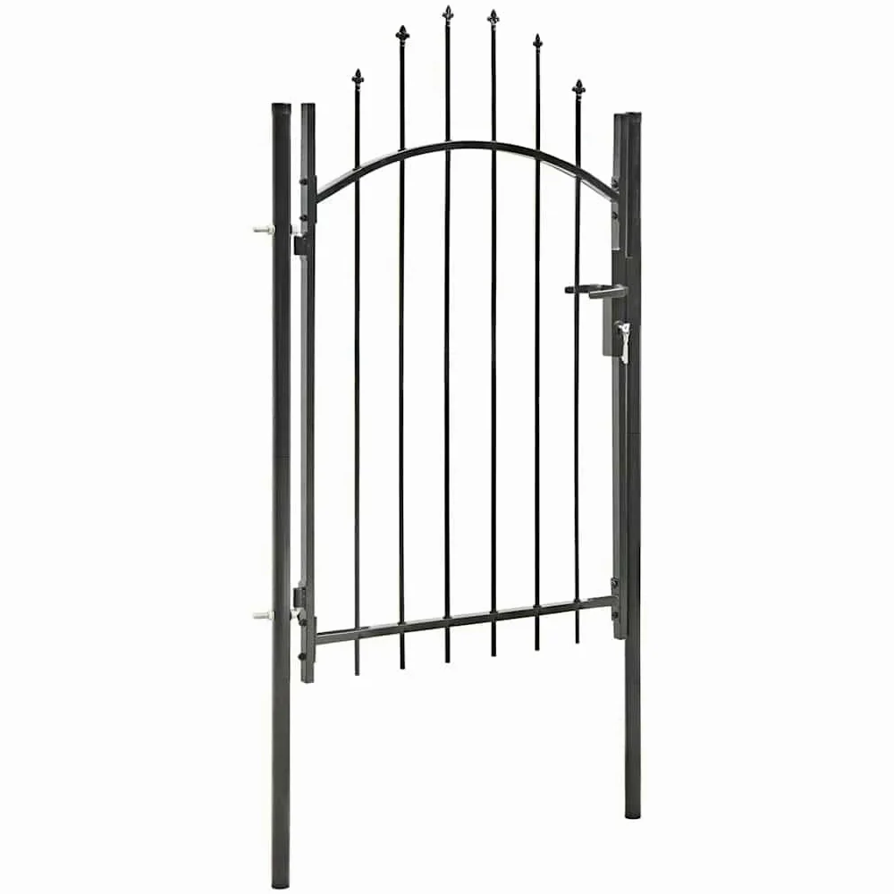 vidaXL Cancello da Giardino Woerden Stabile Robusto con 1,5 Montanti e Accessori Cancelletto Sicurezza Ingresso Pedonale in Acciaio 1x1,5 m Nero