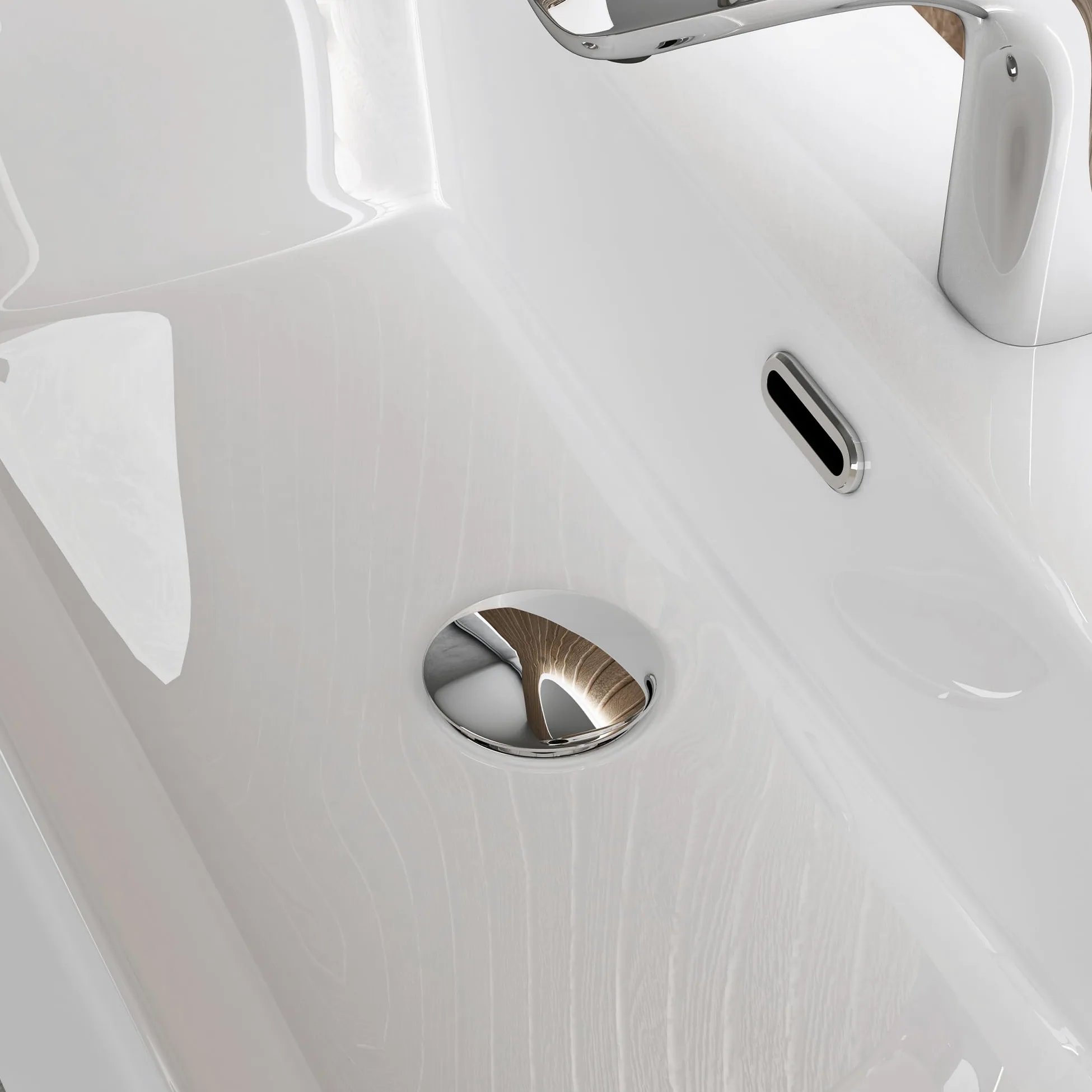 doporro Lavabo Bagno in Ceramica Bianco Lucido 60x36x13 cm – Lavabo Sospeso o da Appoggio Piccolo con Foro Rubinetto e Troppopieno, Brüssel206