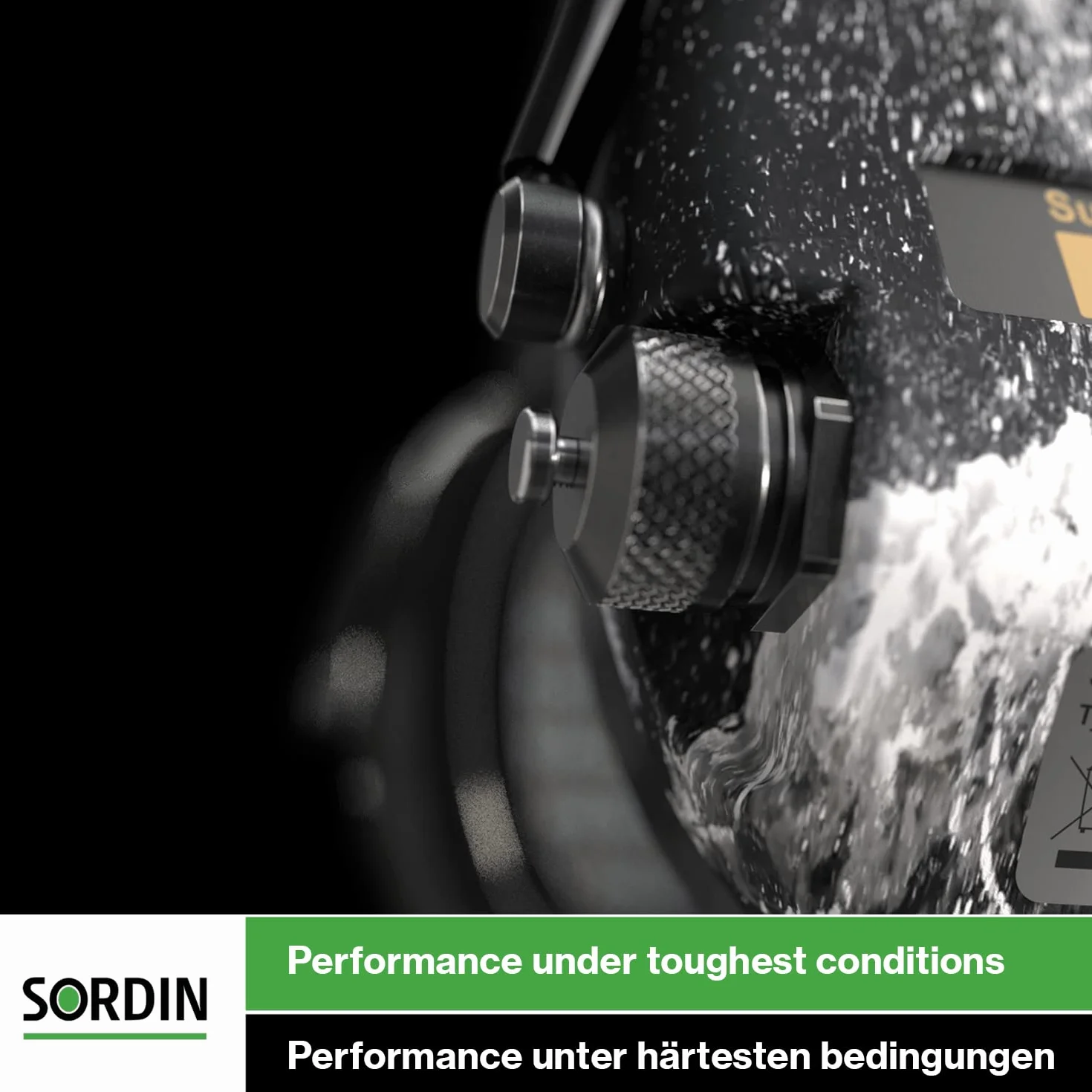 Sordin Pro-X Protezioni acustiche a capsula 75302-X-S - EN 352 - Cuscino in schiuma, Nastro mimetico & capsule verdi