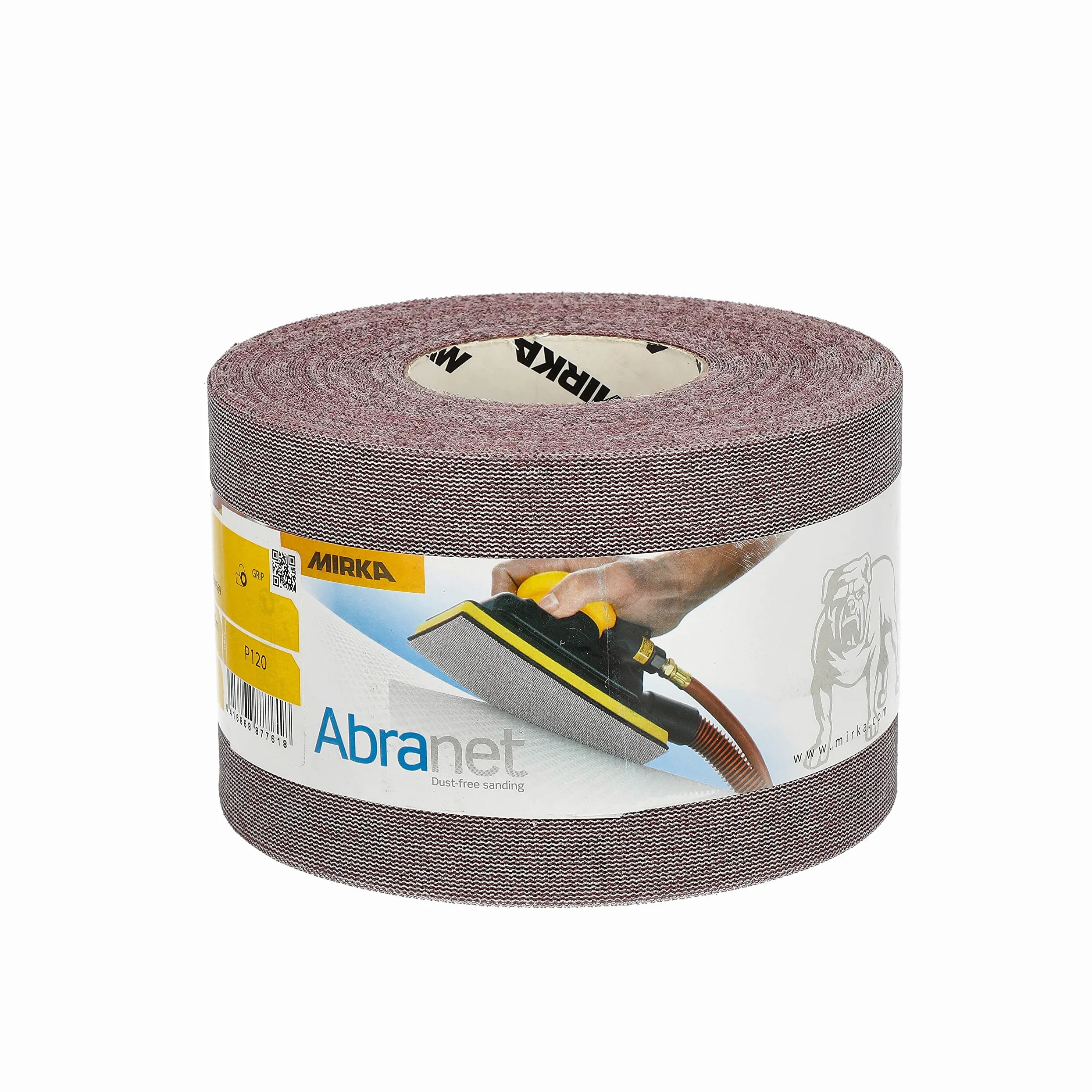 Mirka Abranet rotolo abrasivo netto 115 mm x 25 m a strappo/grana P120 / 1 rotolo/per levigare legno, stucco, vernice, plastica / 5454400112