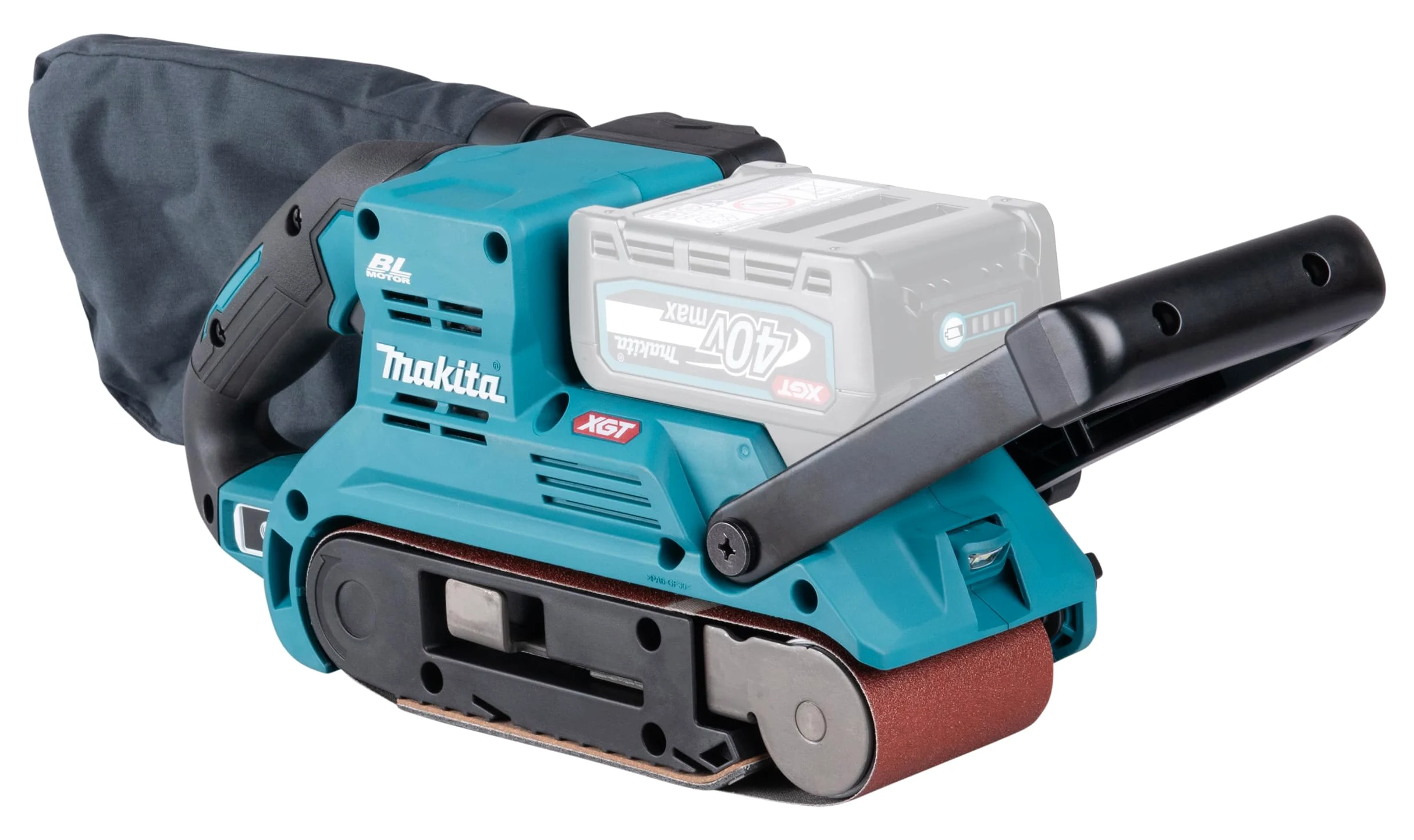 Makita BS001GZ - Smerigliatrice a nastro, 40 V max, larghezza di banda 76 mm, senza batteria e caricatore
