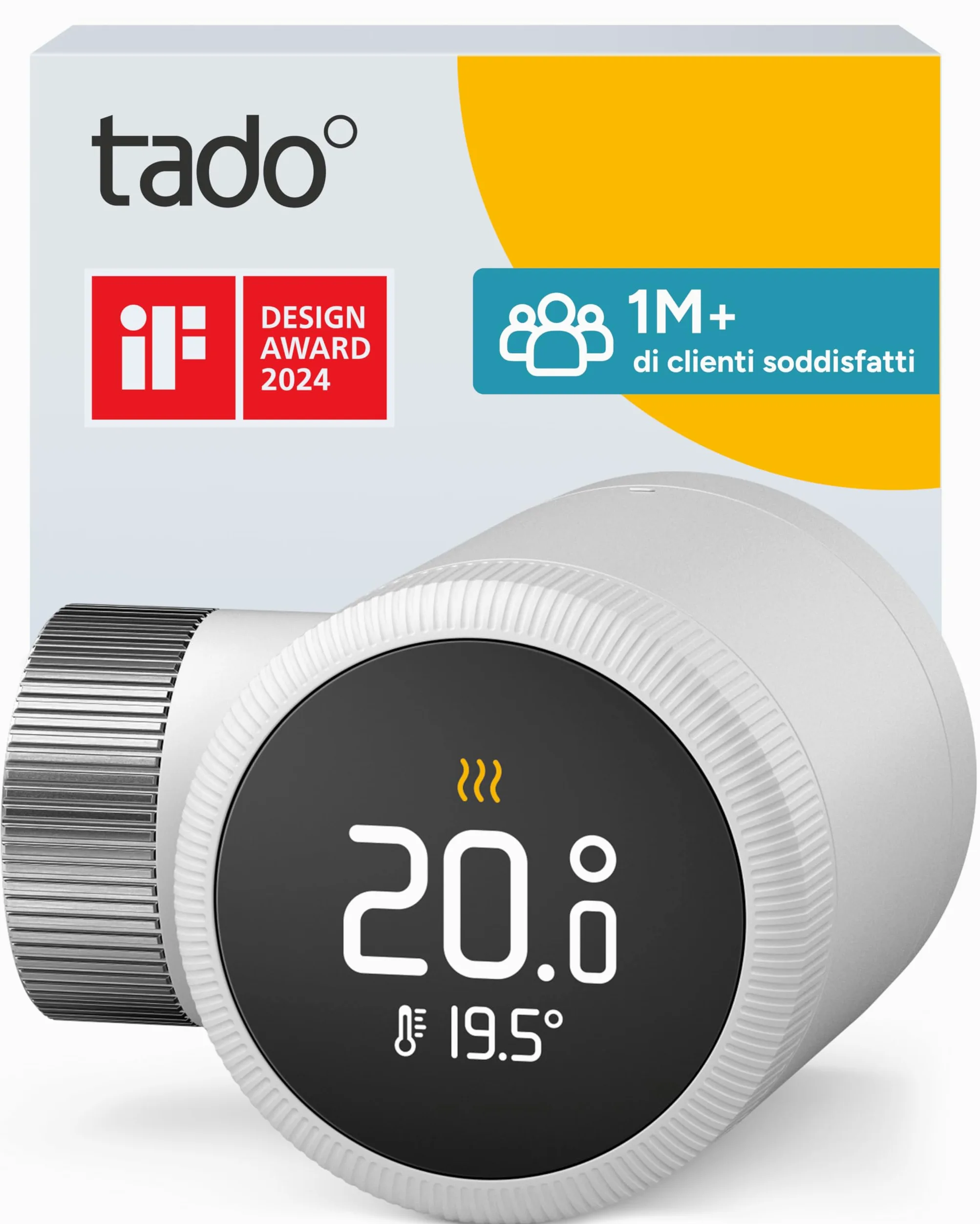 tado° termostato intelligente X, controllo del riscaldamento tramite app e smart speaker (Alexa, Siri, Google Assistant), installazione fai da te