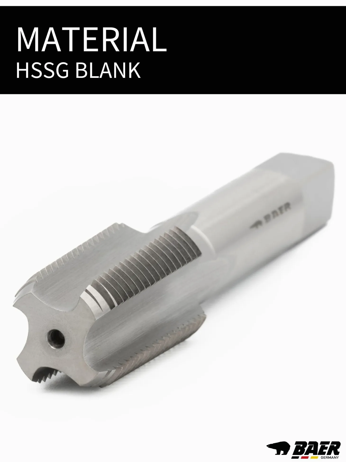 BAER HSSG - Maschio per filettatura, forma C - NPT 3/8 x 18, filettatura NPT 3/8