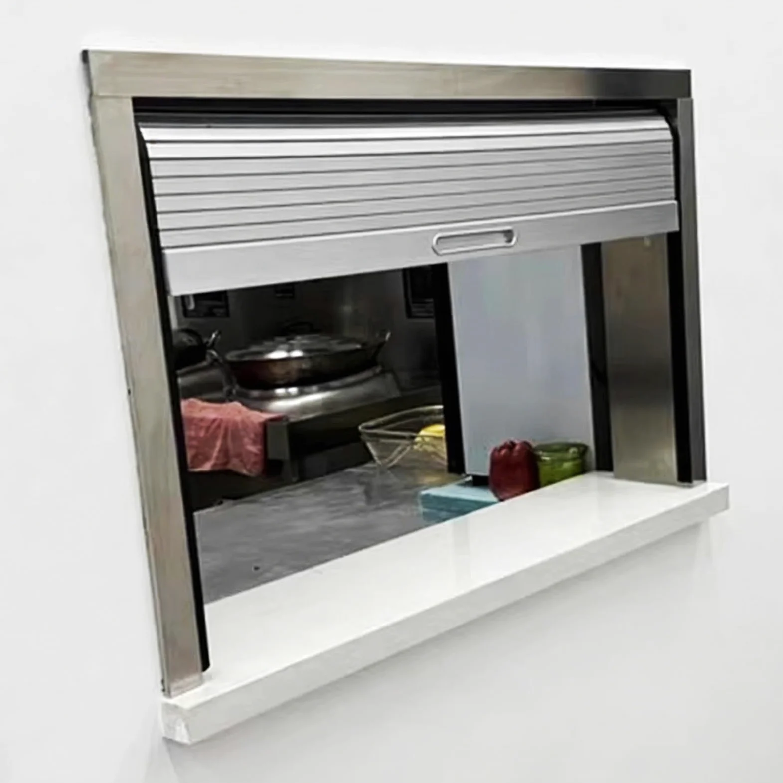 Porta a Soffietto da Interno Porta Scorrevole a Serrandina per Cucina, Bianca, Anta a Battente in Plastica ABS per Mobiletto, Anta Avvolgibile(46x86cm(18x34in))