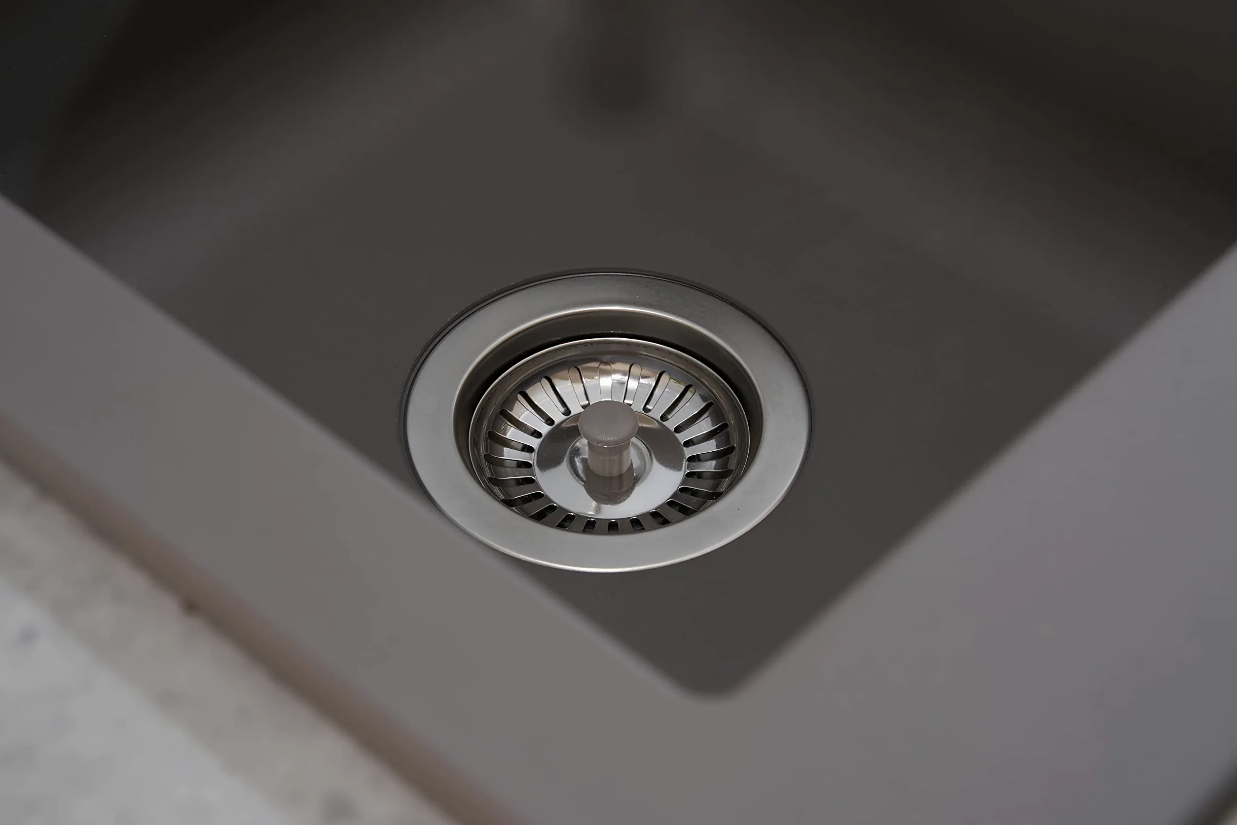 Respekta Lavello da Cucina Denver in Mineralite Color Grigio Cemento, Lavello da Incasso a 1,5 vasche, dimensioni 100 x 50 cm, Lavello Adatto per Mobili Sottolavello da 60 cm di Larghezza