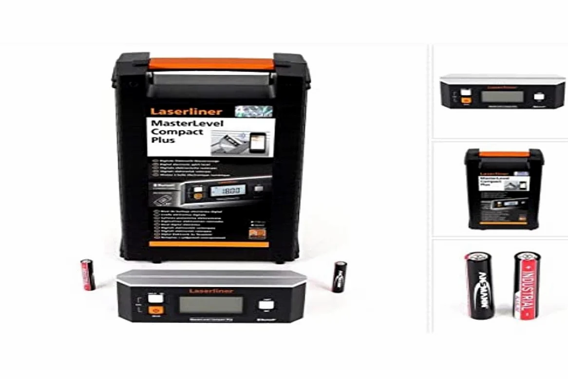 Umarex Laserliner MasterLevel Compact Plus - Livella elettronica a bolla elettronica, trasmissione dati, misurazione di inclinazione digitale a 360°, con magneti adesivi, 081.265A