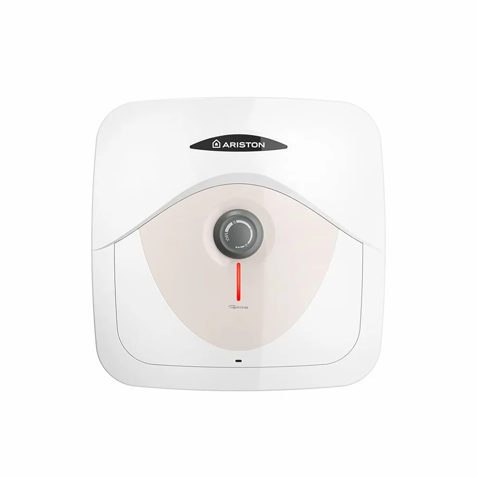 Ariston Dune RS - Scaldabagno Elettrico 30 Litri 38x41x42 cm - Boiler Elettrico con Display LED Controllo Temperatura, Installazione in Italia Sopralavello, Beige 220V, Classe Energetica A