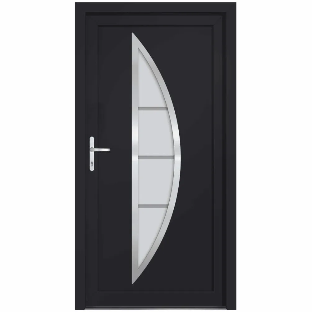 VidaXL Porta d'Ingresso in PVC Antracite 108x208 cm
