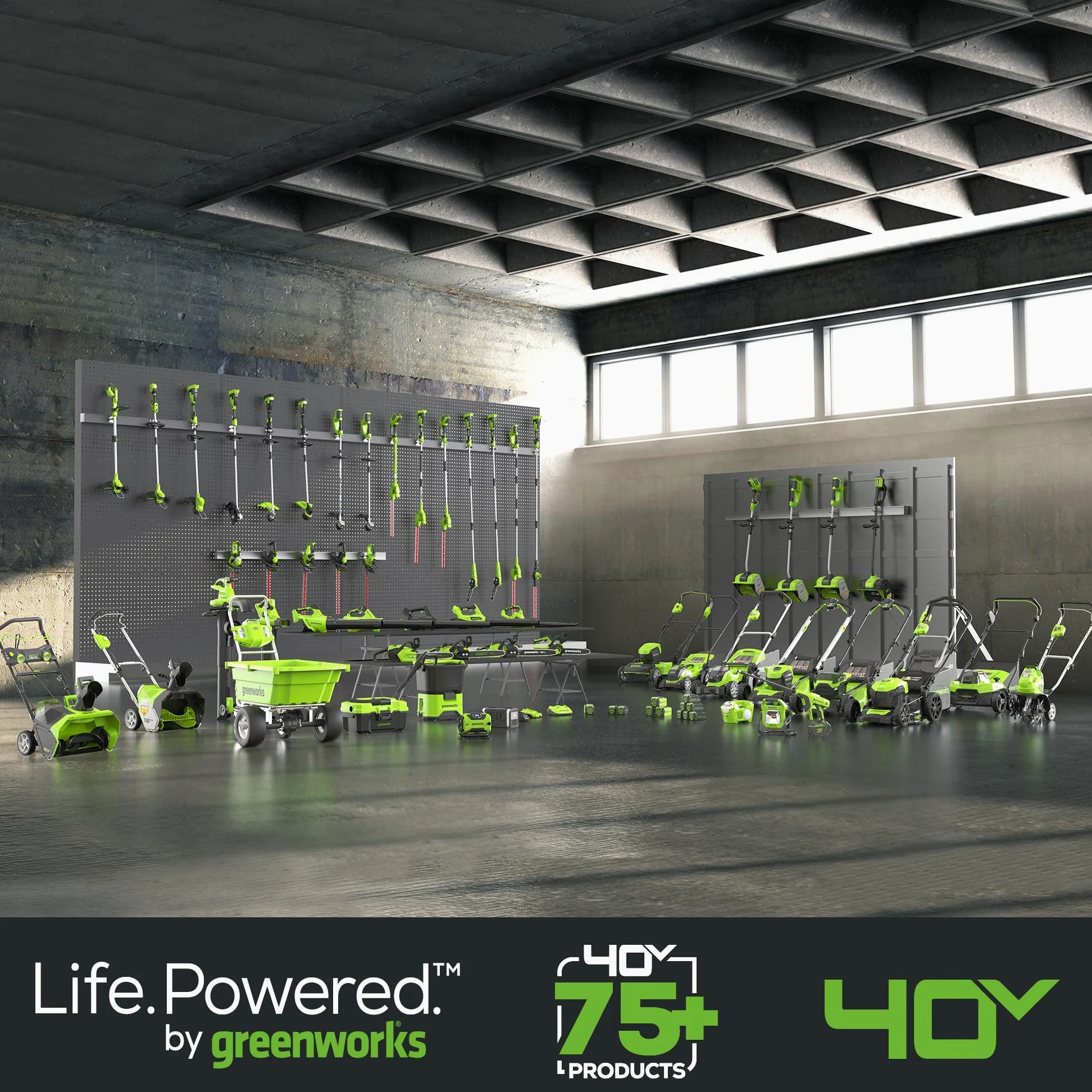 Greenworks Batteria 40V 2Ah - Batteria agli Ioni di Litio per Tutti gli Attrezzi da Giardino ed Elettroutensili Greenworks da 40V, Ricarica Rapida, Indicatore LED di Ricarica, Garanzia 2 Anni - G40B2