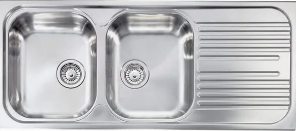 C.M. Lavello Cucina 2 Vasche con Gocciolatoio DX Inox 116 x 50 cm - 010547.S1.01.2016