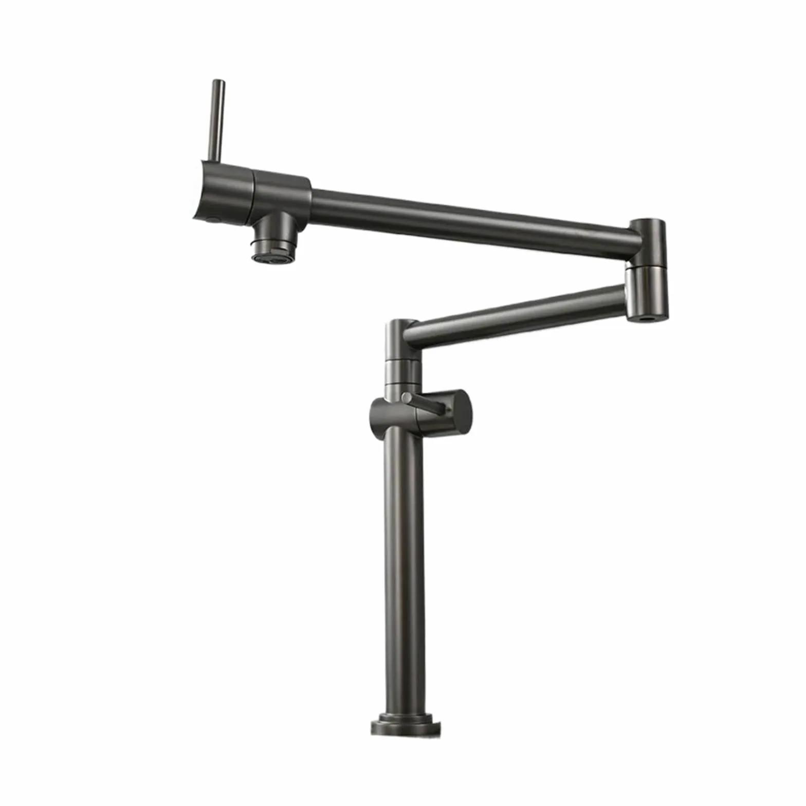 Rubinetto for lavello da cucina a parete, pieghevole ed estensibile, in ottone, con due maniglie, solo for acqua fredda Funzionamento flessibile