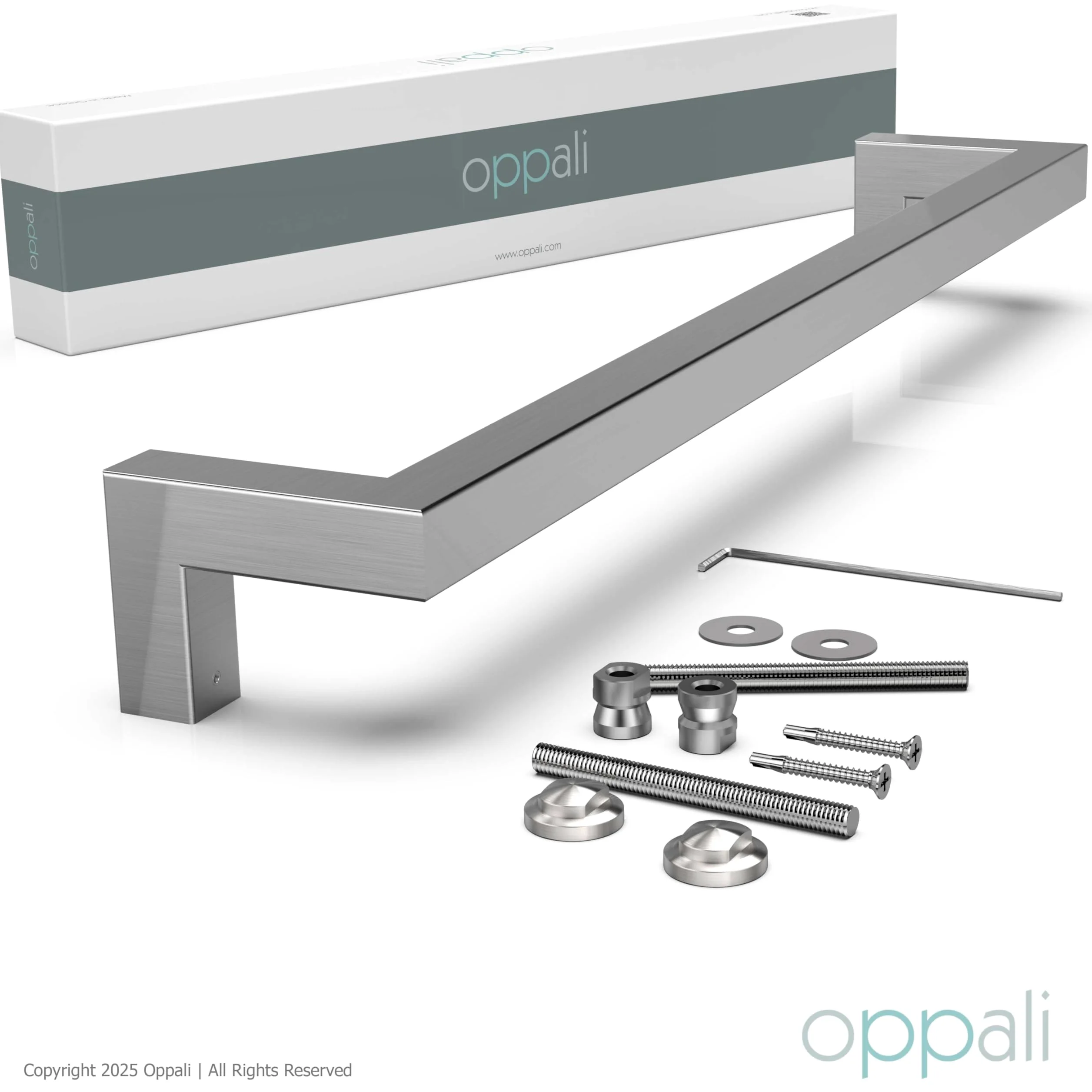 Maniglione per porta d’ingresso in acciaio inox 304 spazzolato Art.526 | Offset Pull Handle | T-Bar quadrato | 100cm Lunghezza totale