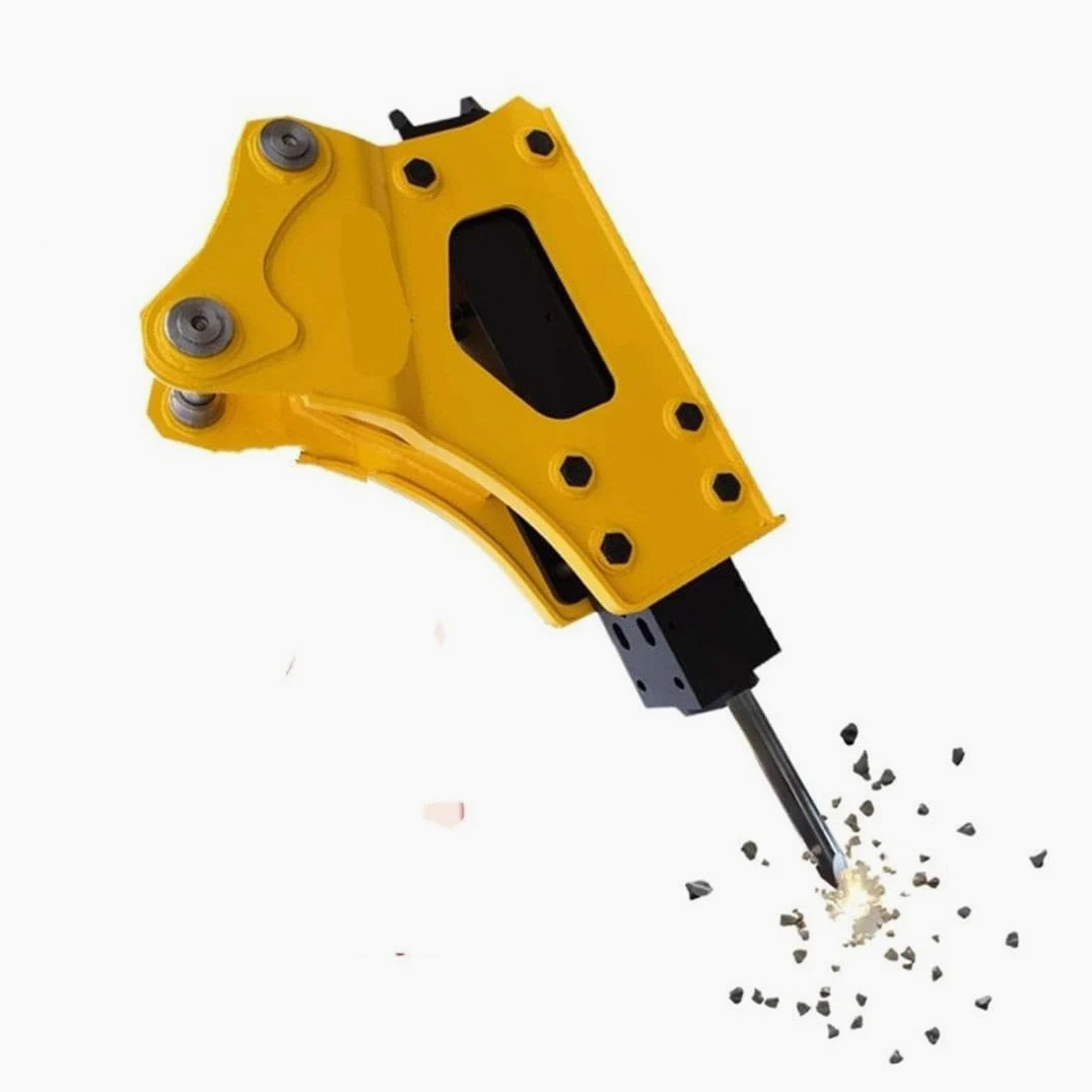 Mini escavatore con martello demolitore idraulico da 0.6-1 tonnellate, piccolo accessorio per demolizione calcestruzzo, strumento di perforazione per legno, pietra e cemento.