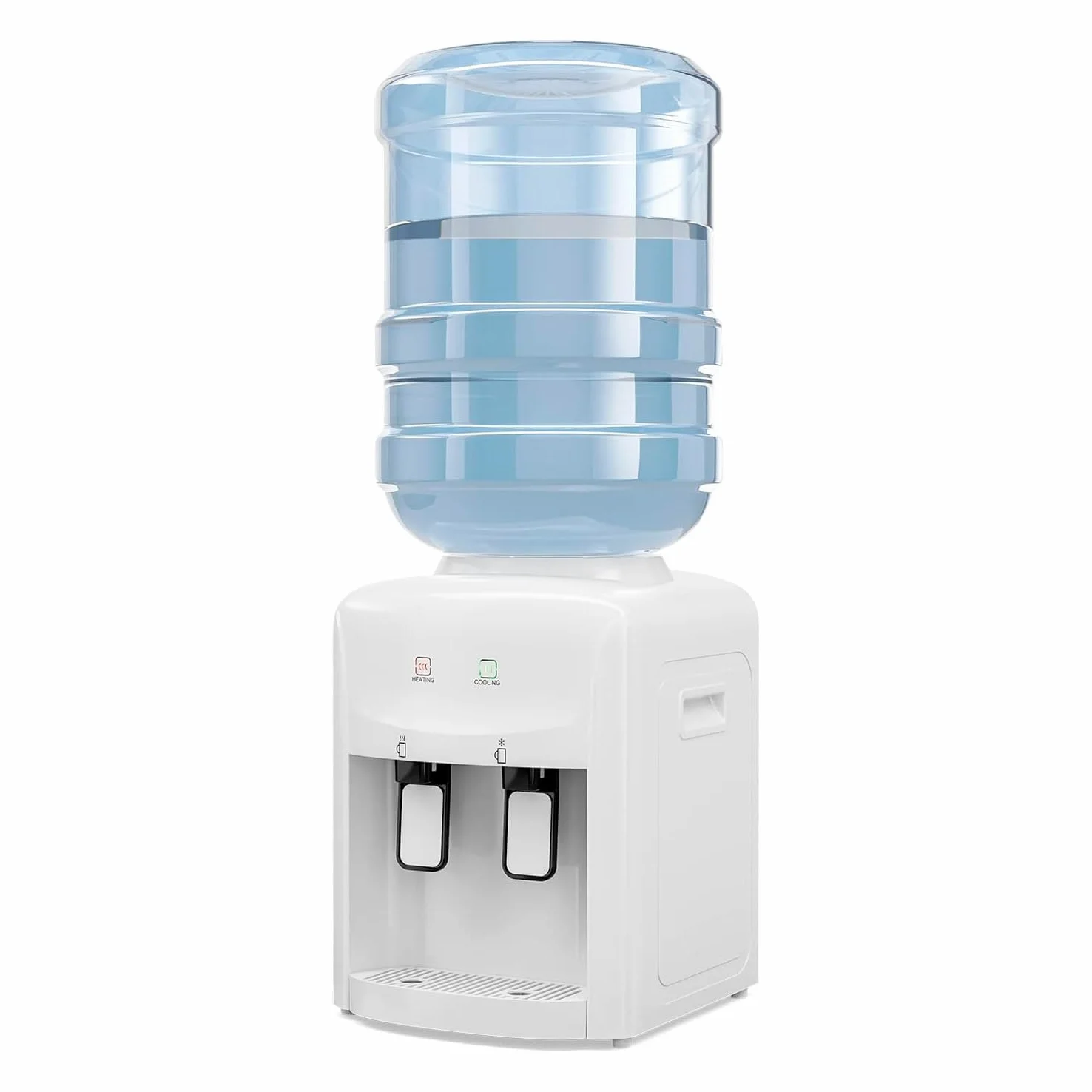 Avilia Erogatore d'Acqua Elettrico - Distributore Acqua a 2 Temperature con Riscaldamento 500W, 0.5L, e Raffreddamento 70W, 1.5L, in ABS e Acciaio Inox, 29x38x28cm