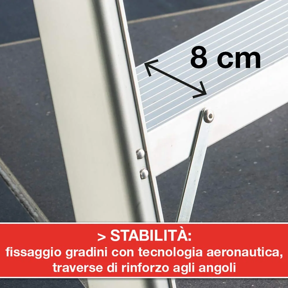 Faraone LADY6 Scala a Forbice in Alluminio 6 Gradini