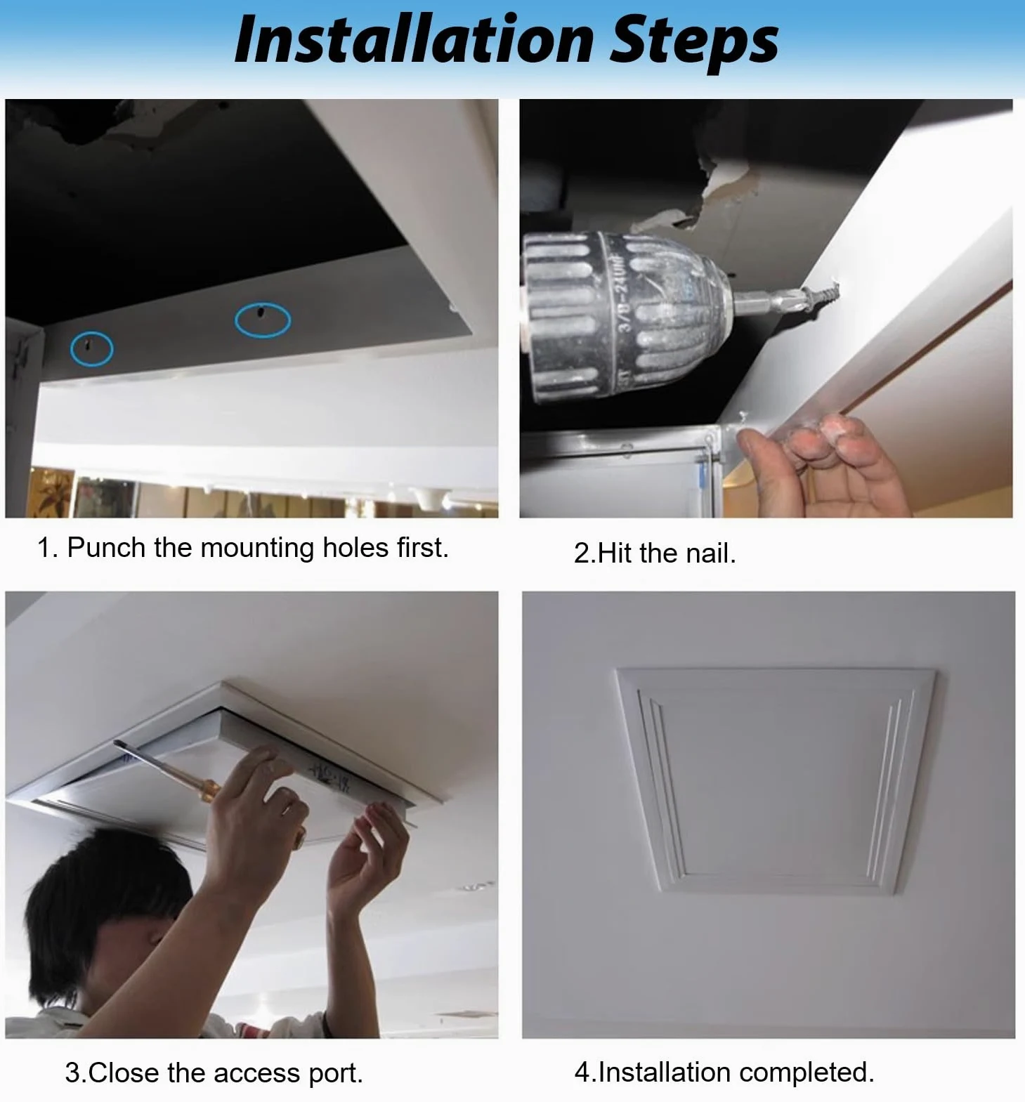 Sportello Ispezione Porta di Accesso Grigia con Chiusura a Sfioramento, Pannello di Accesso per L'ispezione Della Porta a Scomparsa del Muro a Secco, Porta di Accesso Ai Sistemi di Sicurezza(45x80cm(1