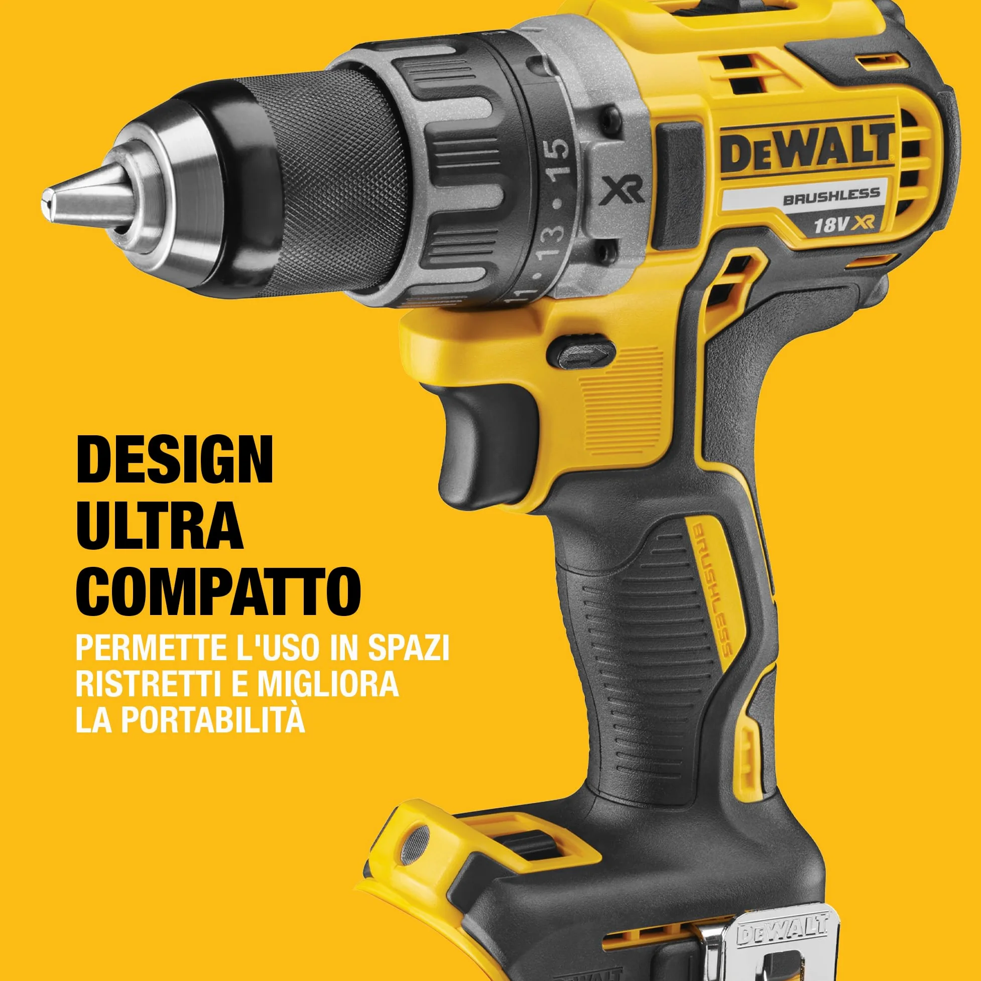 DEWALT Trapano Avvitatore Senza Spazzole 18V XR - Solo Utensile, DCD791NT-XJ