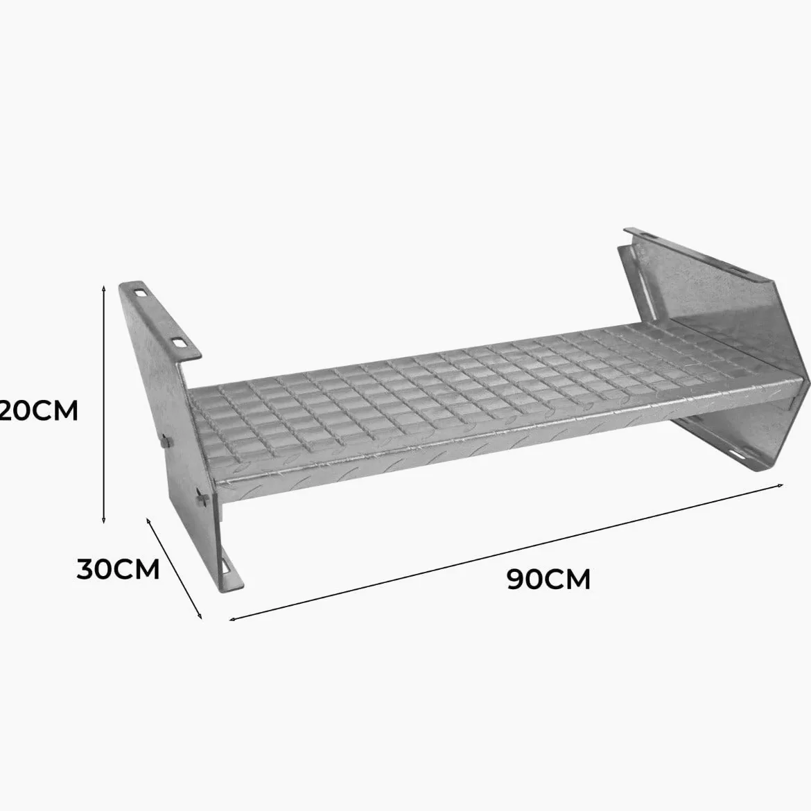 Scale in metallo aggiuntivo regolabile in altezza 90 cm Argento Acciaio zincato 2 gradini componibili Griglia resistente alle intemperie Spessore asta 5 mm Kit di fissaggio GRATUITO
