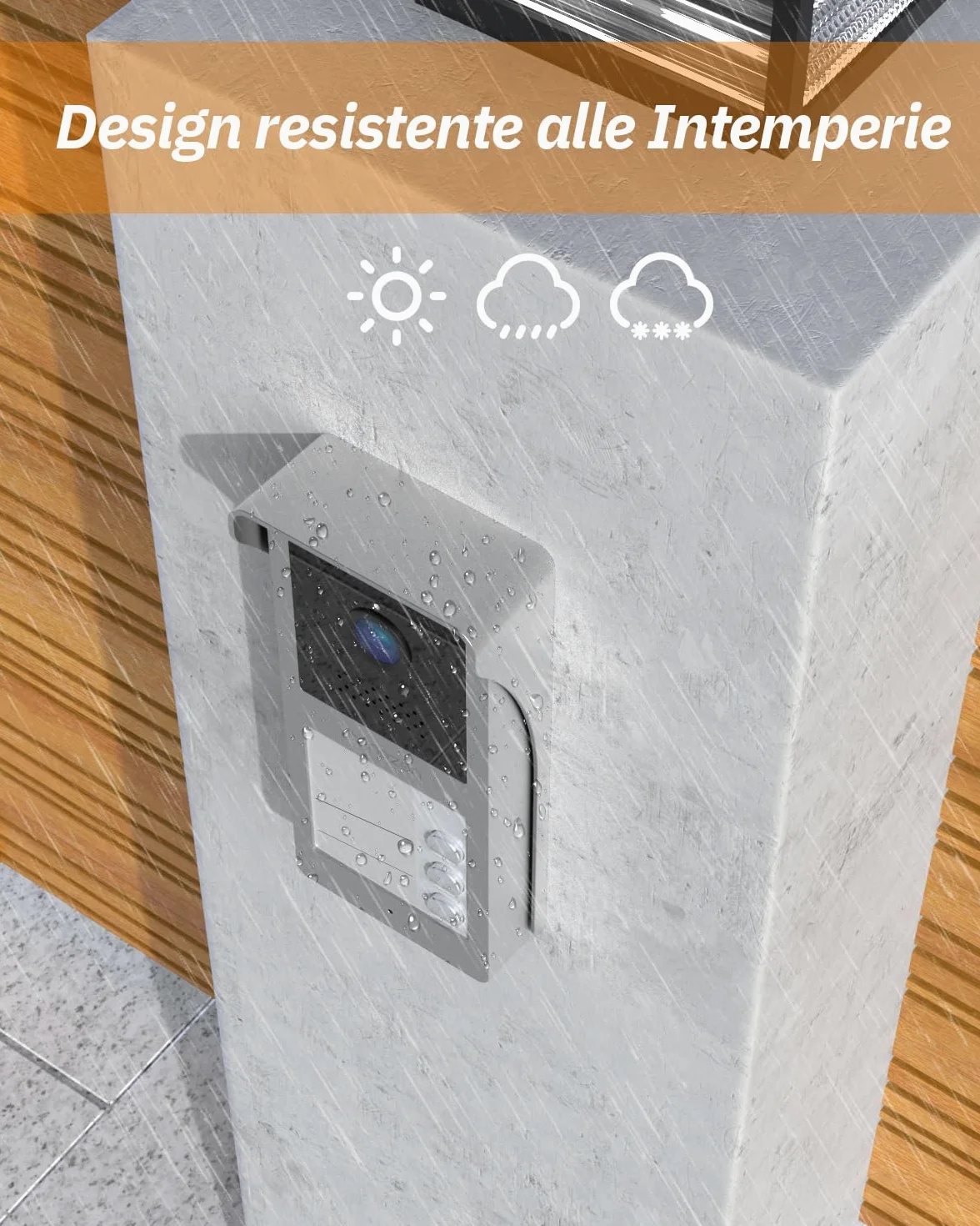 TMEZON Videocitofono 2 Fili Trifamiliare Citofoni con 3 Monitor TFT a Colori 7 pollici e Campanello esterno con telecamera Visione Notturna,Audio Bidirezionale,T30 per 3 Famiglie/Appartamenti