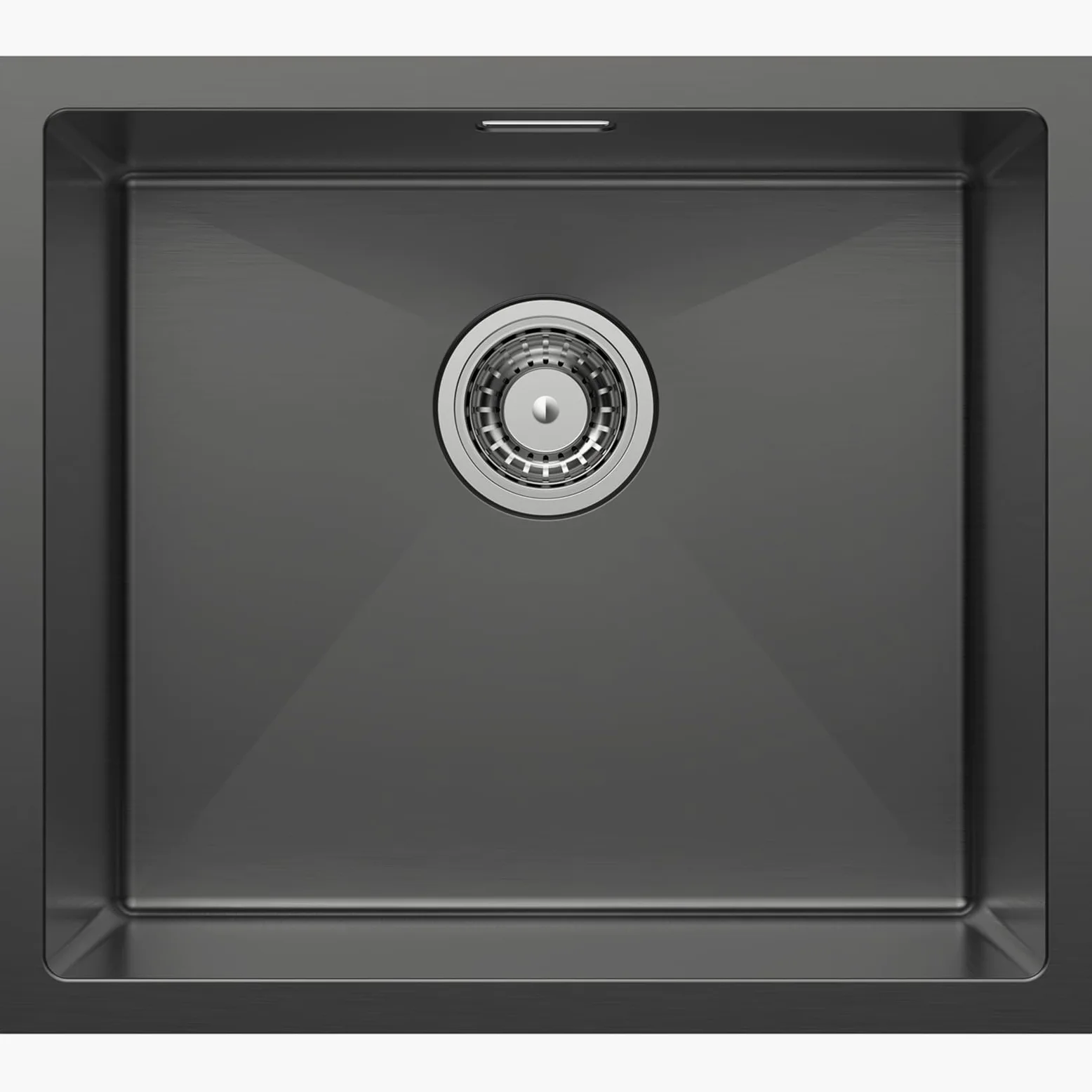 CECIPA Lavello Nero Antracite 50x44cm, Lavello Cucina in Acciaio Inox Angolare, Lavello Cucina in Acciaio Inox Lavello da Incasso Piccolo incluso Sifone, Lavabo Cucina da 50cm di Altezza senza