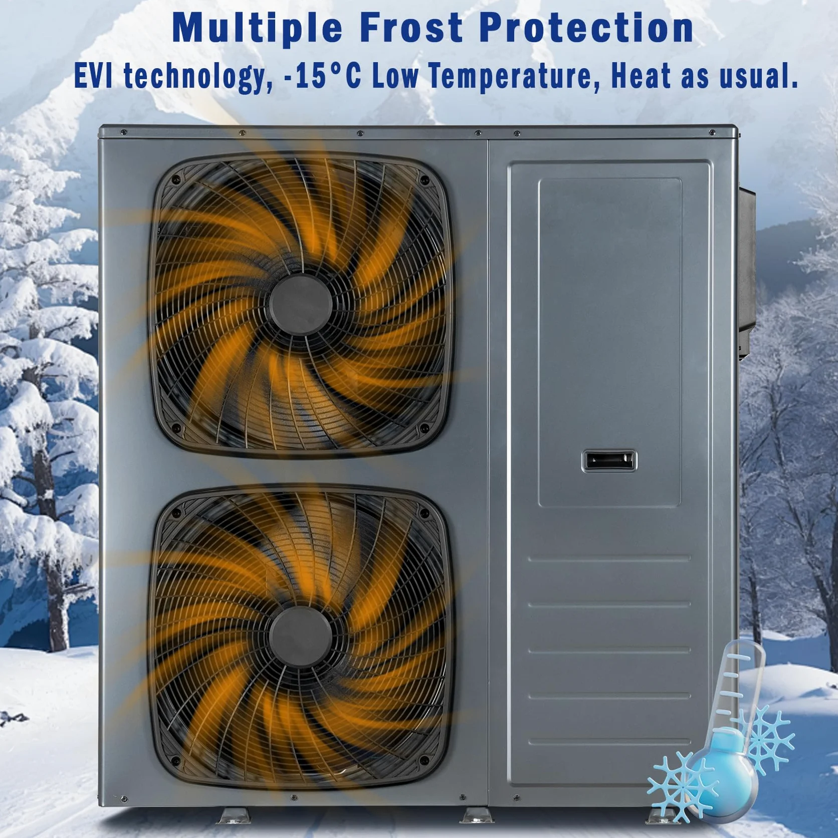 Smad Pompa di Calore 16kW, R290 A+++, COP 5.11, Acqua Calda, Raffreddamento, Riscaldamento, Monoblocco, Sistemi Wifi, Antigelo, Modalità Silenziosa, Riscaldamento Elettrico