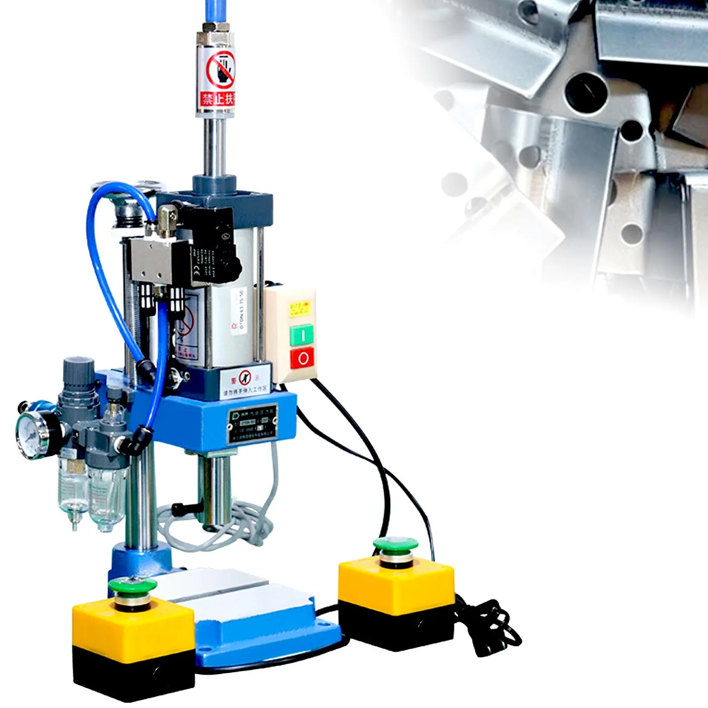 Macchina per stampaggio Pneumatico ad Alta precisione, pressa pneumatica con 4 configurazioni opzionali per Officina, pressa per Cuscinetti, rivettatura e stampaggio di materie plastiche. B