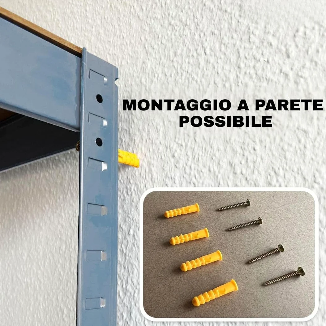 etm Scaffalatura per carichi pesanti, garage, cantina, officina, scaffalatura per magazzino, cantina, elevata portata e ripiani regolabili (grigio antracite, 180 x 120 x 45 cm)