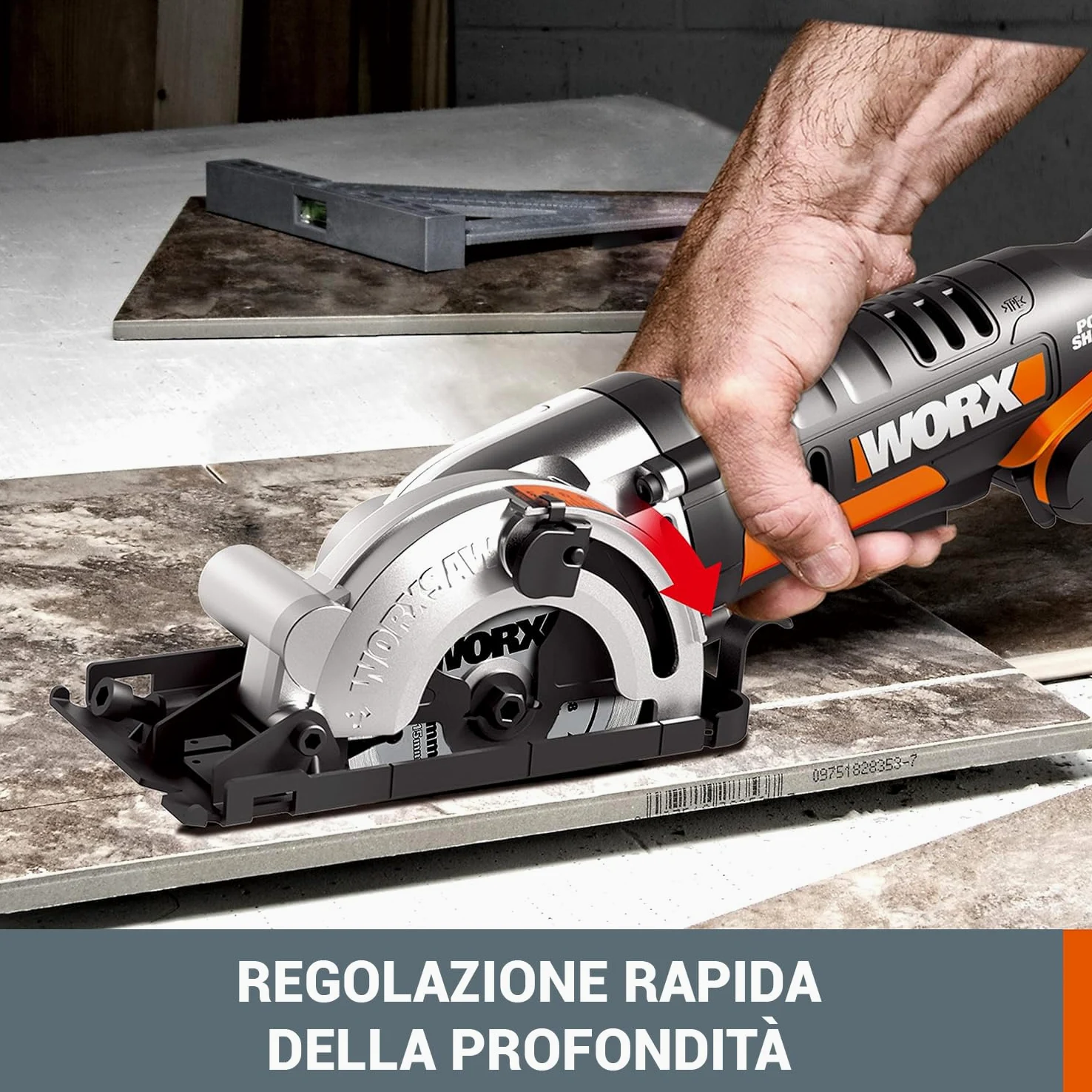 WORX WX527.9, sega circolare compatta ad immersione a batteria 20V (solo corpo macchina)