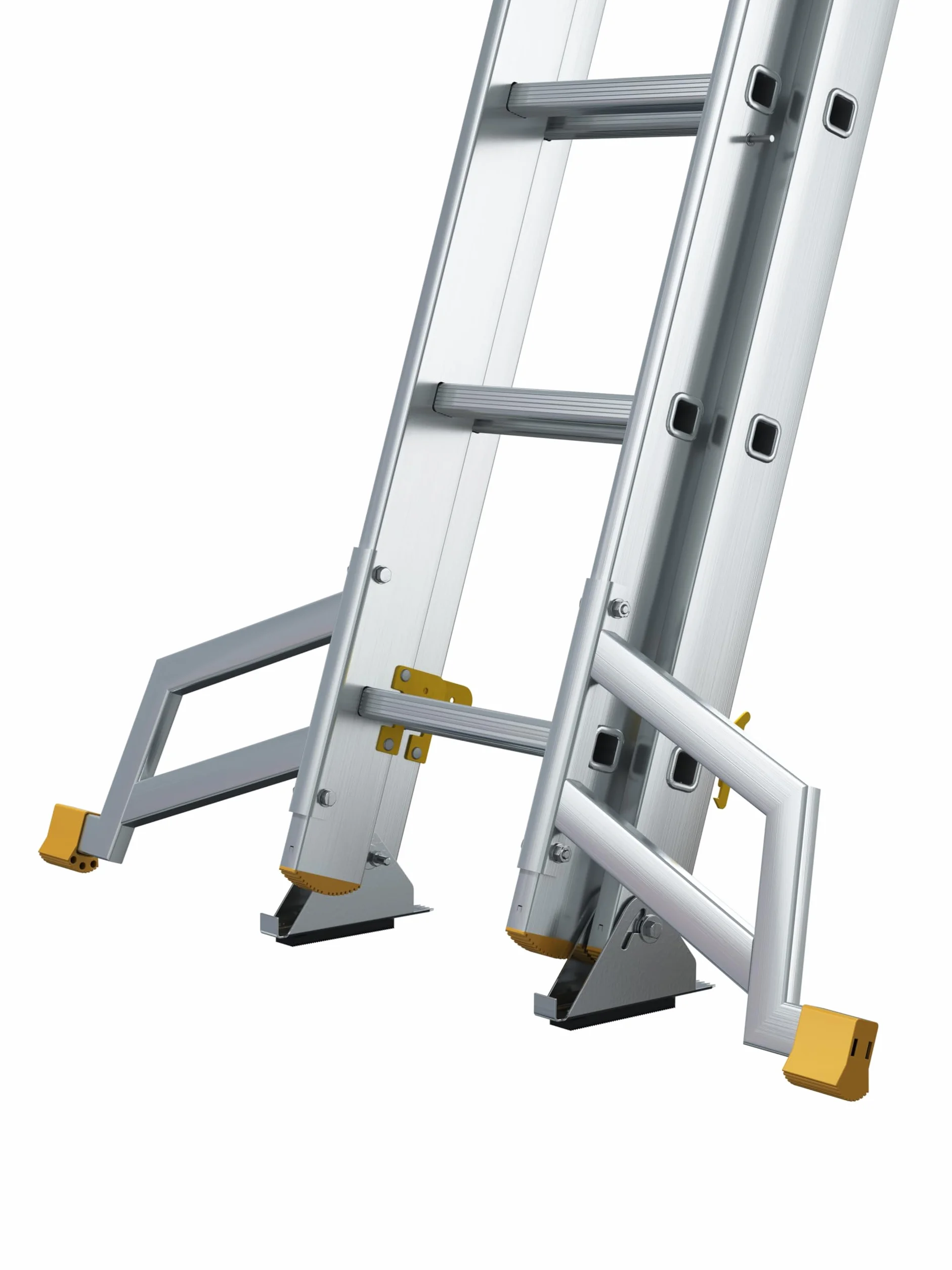 DRABEST - MAX Scala Pieghevole Professionale in Alluminio - 3 x 11 Gradini -7,61 m - Industriale - fino a 150 kg - 3 Sezioni - Per Edilizia - Multiuso - Allungabile - Regolabile - Scaletta