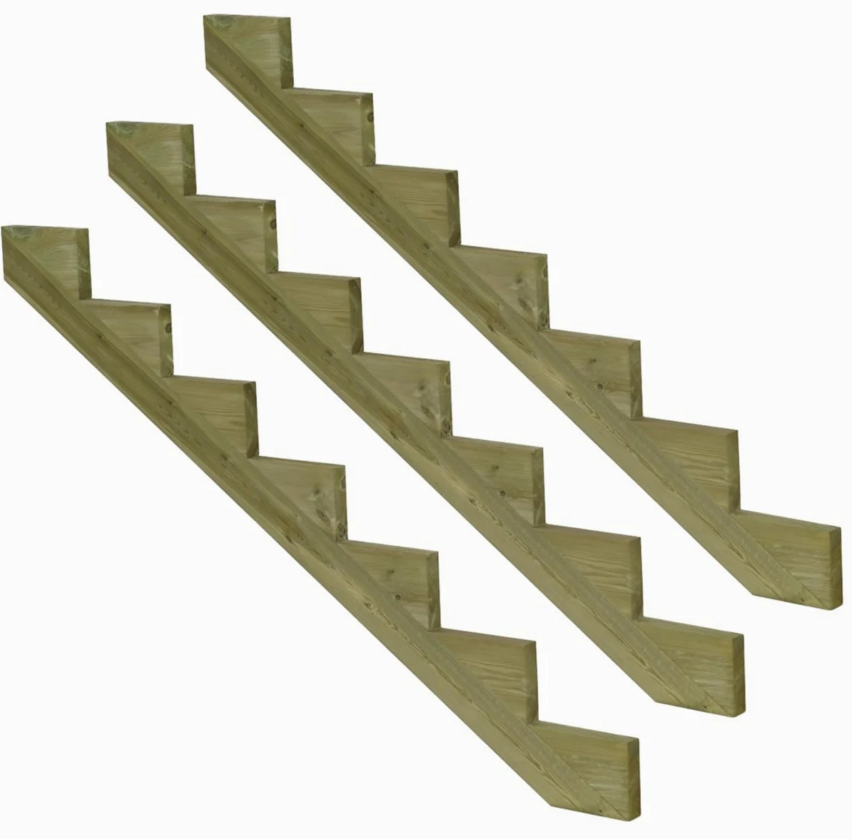 Set da 3 pezzi - Cosciale legno autoclave – 7 gradini – H119cm-Vinuovo