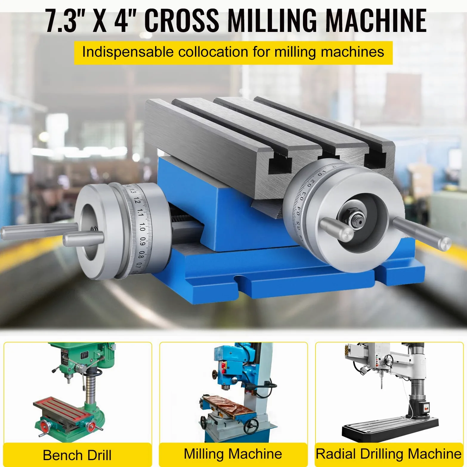 VEVOR MX-75 Multifunzionale Fresa Tavolo da Lavoro 185 x 100 mm Fresatura Tavolo da Lavoro X 80 mm Y 75 mm Croce Tavolo Trapano Da Tavolo per Trapano e Fresatrici (MX-75)