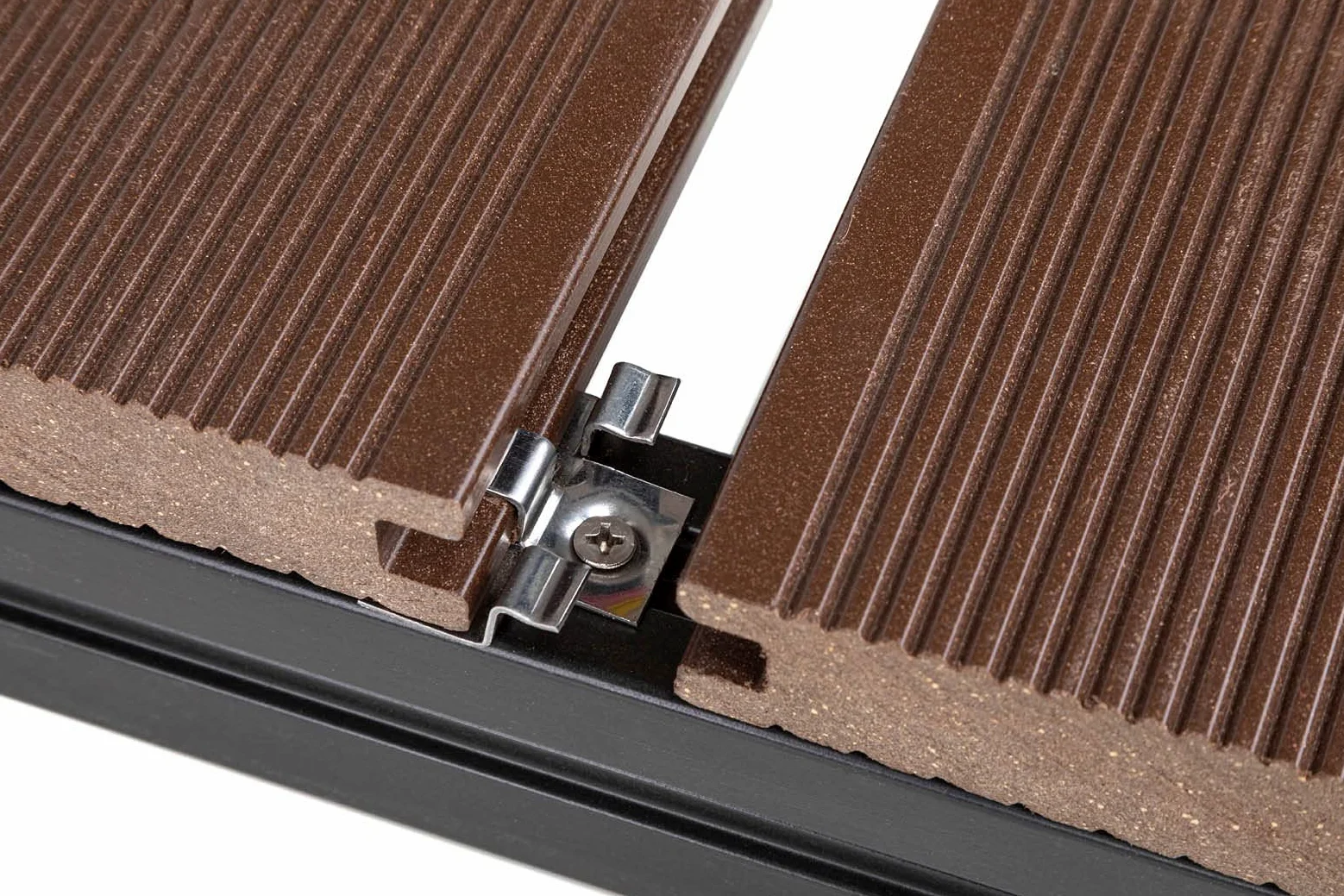 Wiltec Clip di fissaggio per listoni da pavimento esterno Decking Acciaio inox 6 mm 50 pezzi Nere
