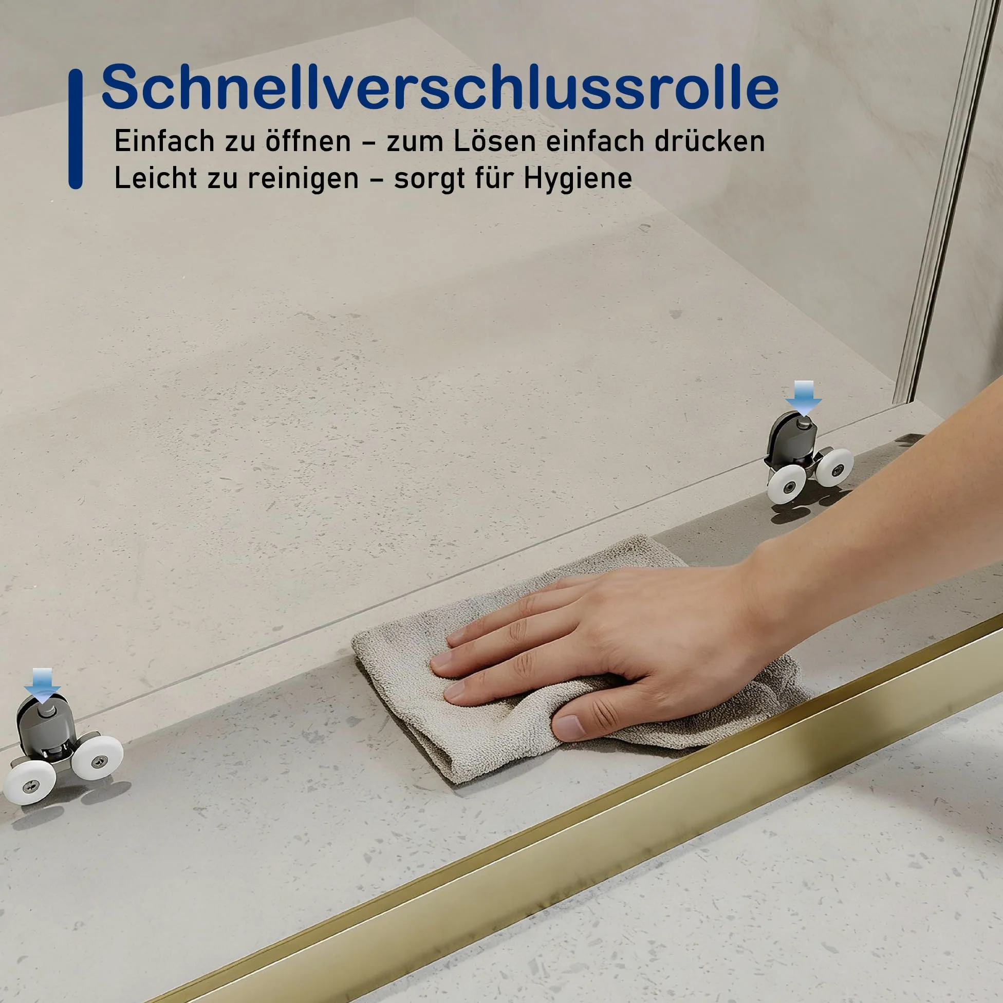 Porta scorrevole 110 x 185 cm, porta doccia in vetro di sicurezza da 5 mm, vetro trasparente (ESG) doccia con manico a forma di H, porta doccia per piccoli bagni