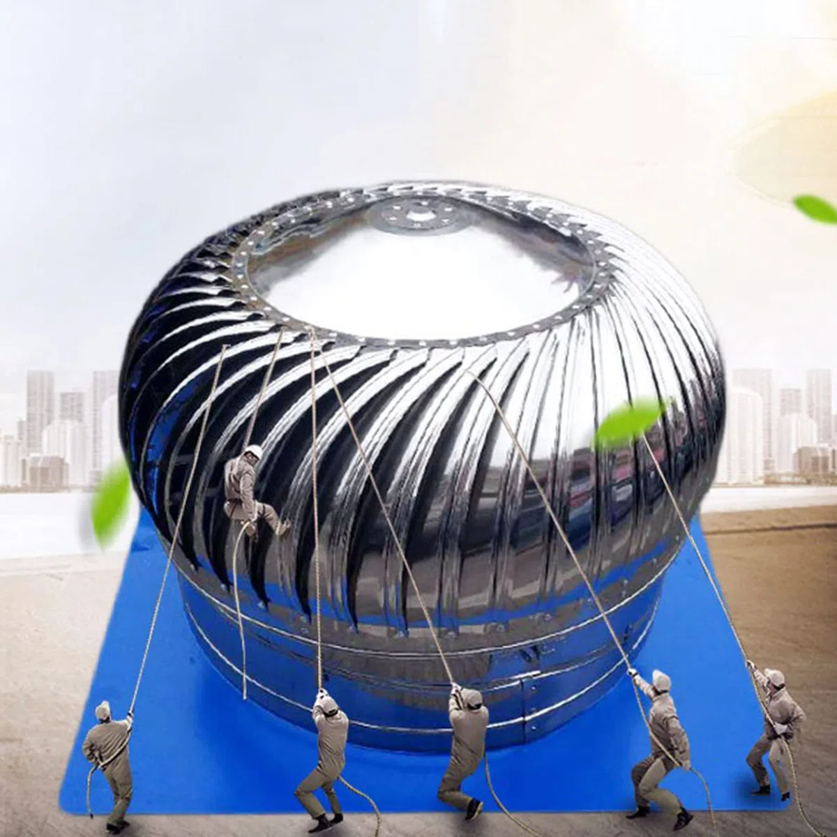 Ventilatore da tetto in acciaio inox, 500 mm, tappo anti-spifferi, copertura di ventilazione rotante per migliorare il flusso d'aria e soluzioni di ventilazione, durevole e resistente alle intemperie