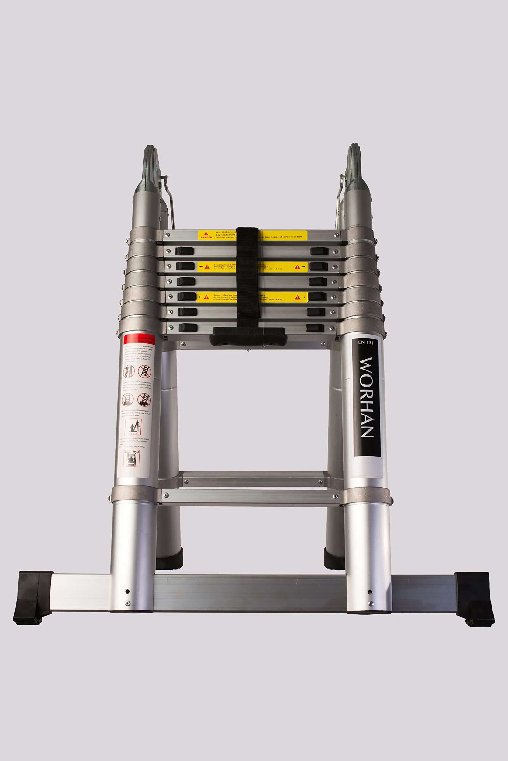 Scala Con Anelli in Alluminio 5.0m Alu Doppia Telescopica Estensibile di Transporto Multiposizione Pieghevole Multifunzione Multiuso in Alluminio AK5+bag