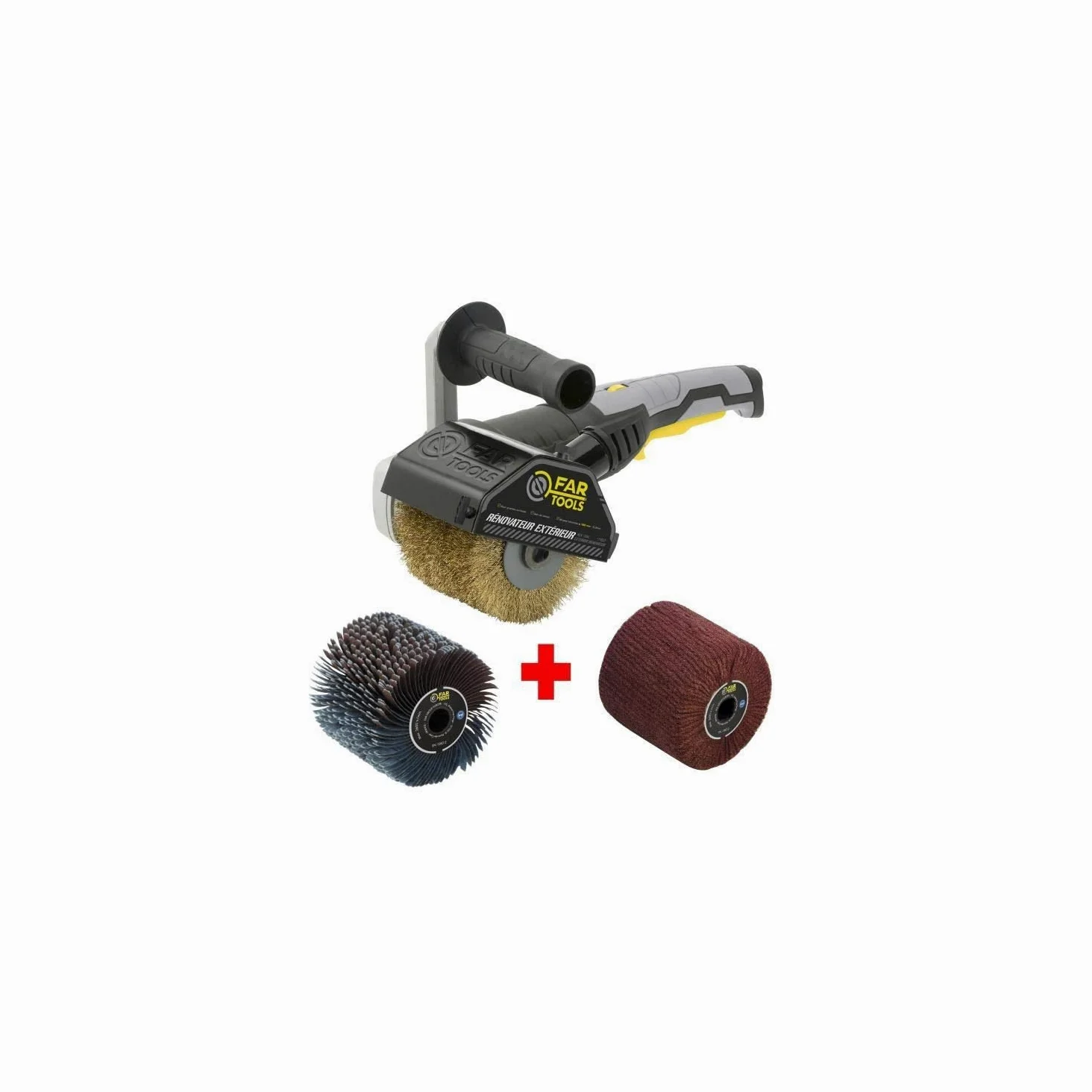 Pacchetto FARTOOLS 615127: Renovator REX120C + spazzola e cinghie in nylon - Legno speciale, metallo e pietra - Superfici piane o complesse