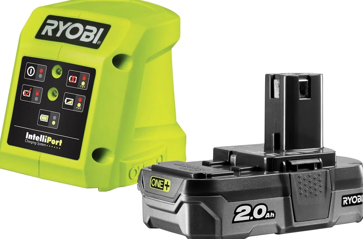 Ryobi R18PD32-1C20G, Trapano a Percussione a Batteria 18V ONE+, 2 Velocità, 24 Posizioni di Coppia, Ideale per Forare Legno e Muratura, Luce LED, 1 Batteria al Litio 2.0Ah e 1 Caricabatterie