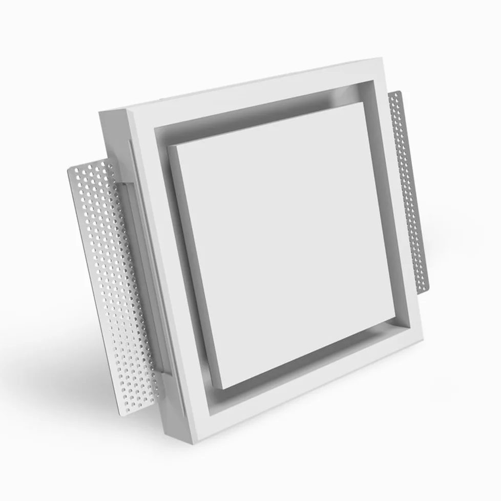 KVADRO-100 - Presa di ventilazione quadrata senza cornice - valvola a disco da 100 mm con magnete - diffusore verniciabile 4"