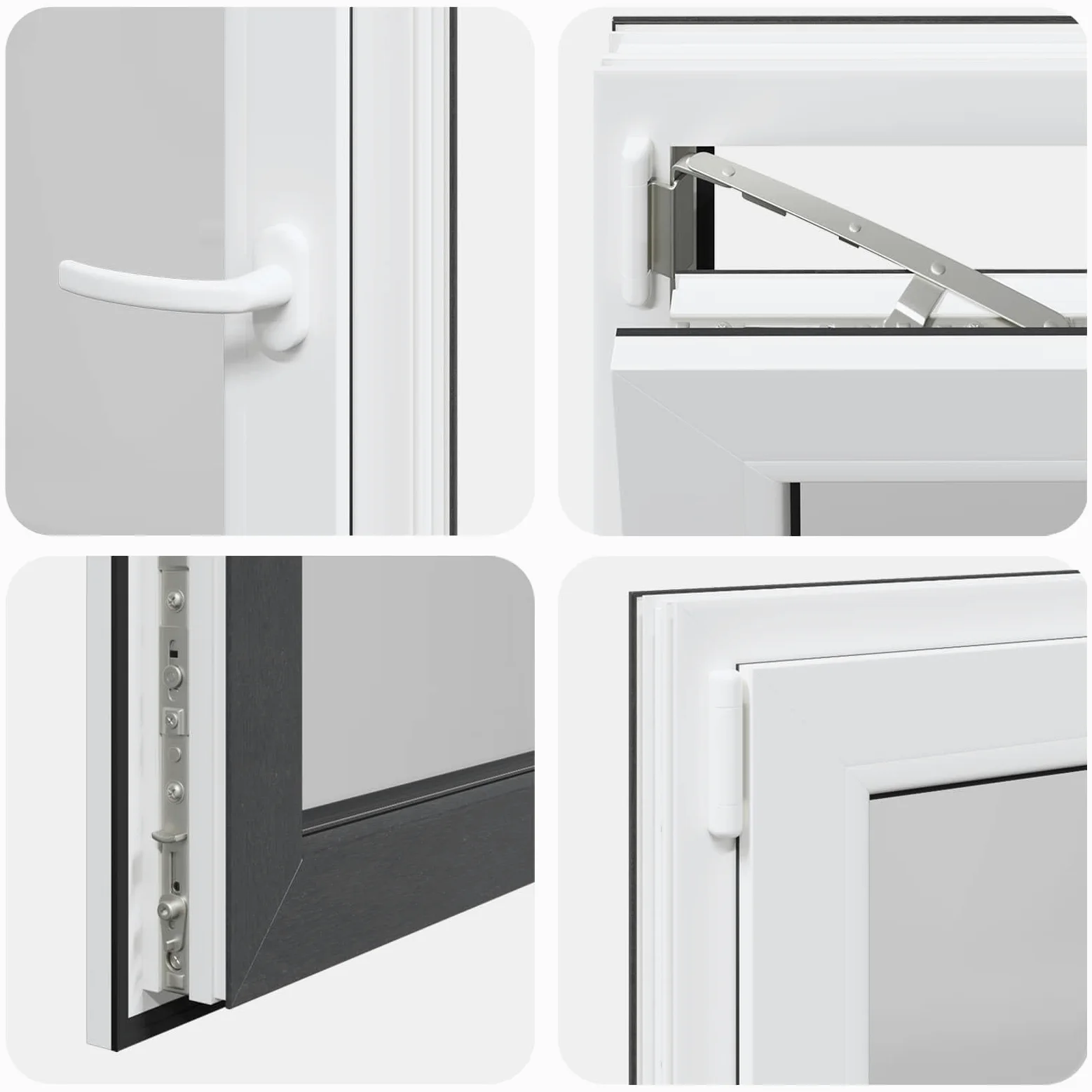 vidaXL Finestra per Soffitta RISOR 50 x 50 cm PVC e Vetro Antracite, Solaio, Isolamento Termico Moderno, Finestre Energy Efficient, Fissaggi in Vetro PVC Silenziati