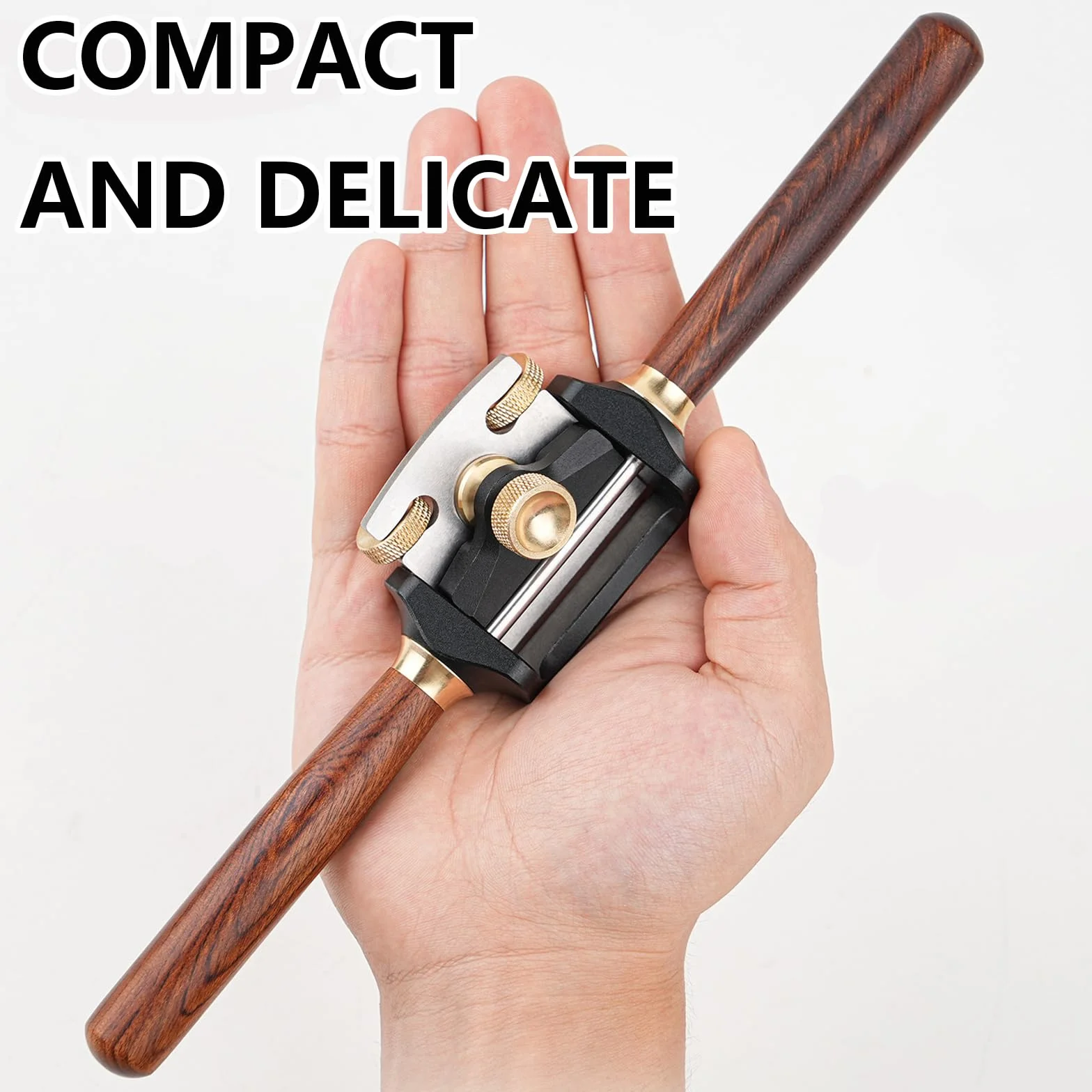 Pialla a Mano, Pialla da Taglio per Legno Strumento Manuale per Rifinitura Regolabile 210 mm Lmpugnatura in Palissandro Larghezza lama 42 mm Acciaio Inossidabile 440C