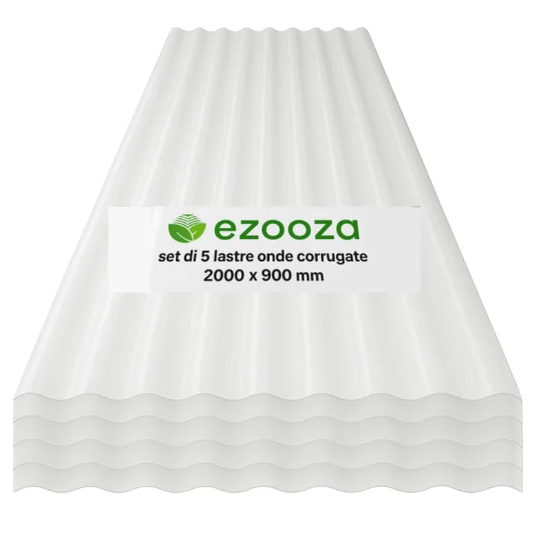 StormGuard Set da 5 lastre Ondulate in PVC – 90x200 cm Trasparente –- Pannello Tetto Impermeabile – Tetti di Verande, Carport