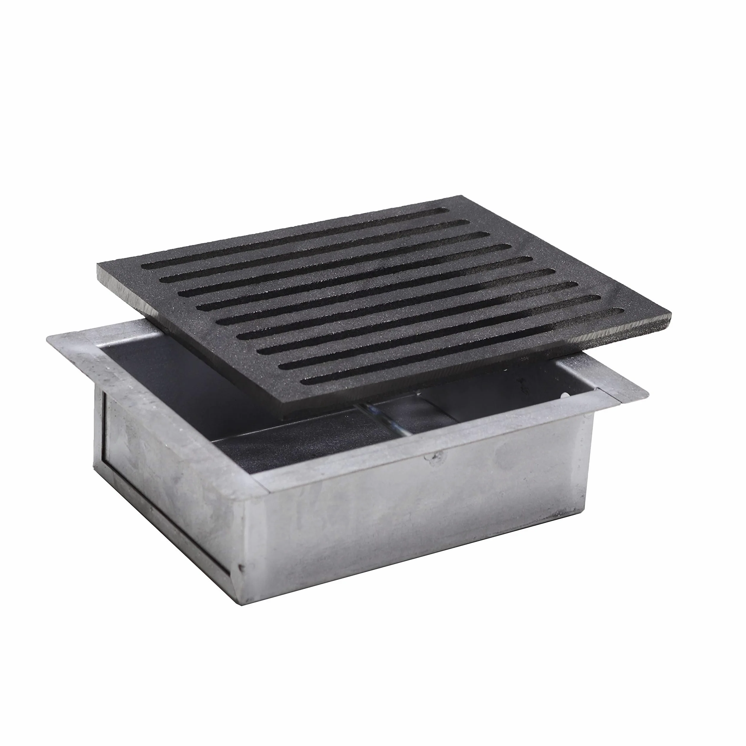 Fonderia Bongiovanni | Griglia in Ghisa | Griglia per Camino | Stufa Pellet | Barbecue Fondello per Cenere | 24x19 cm | con Cassetto Raccolta Cenere | Accessori Camino
