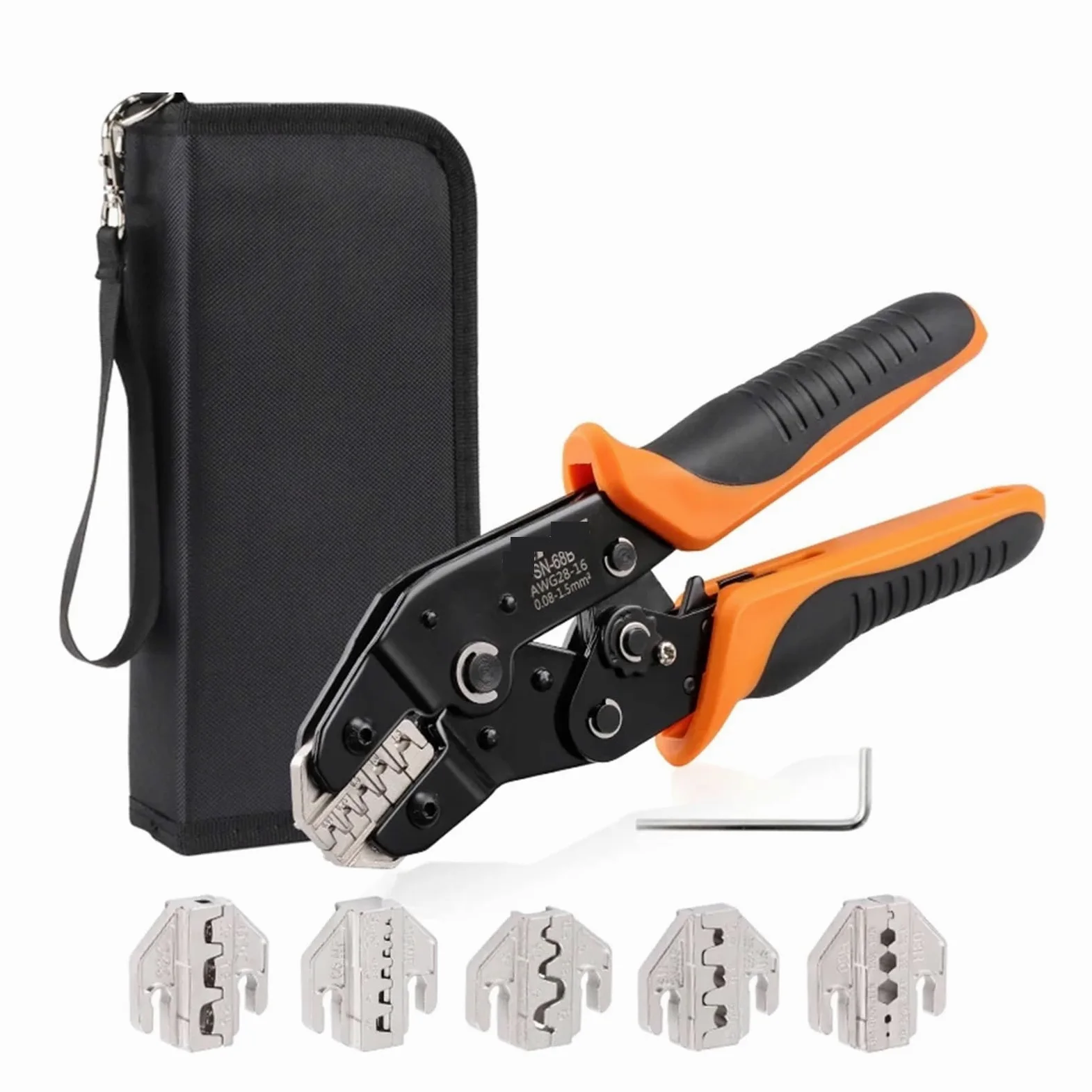 Pinza crimpatrice a cricchetto con ganascia 8B for JST MOLEX a canna aperta, non isolata, terminali a testa, connettori coassiali solari(SN-68B 5JAW)